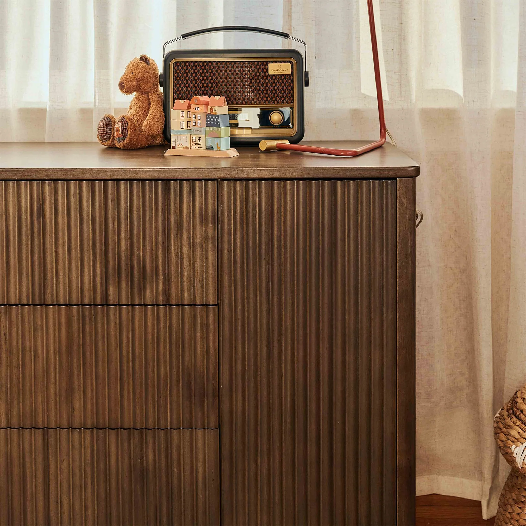 Commode assemblée Pogo Tambour - Noyer naturel - Image 11