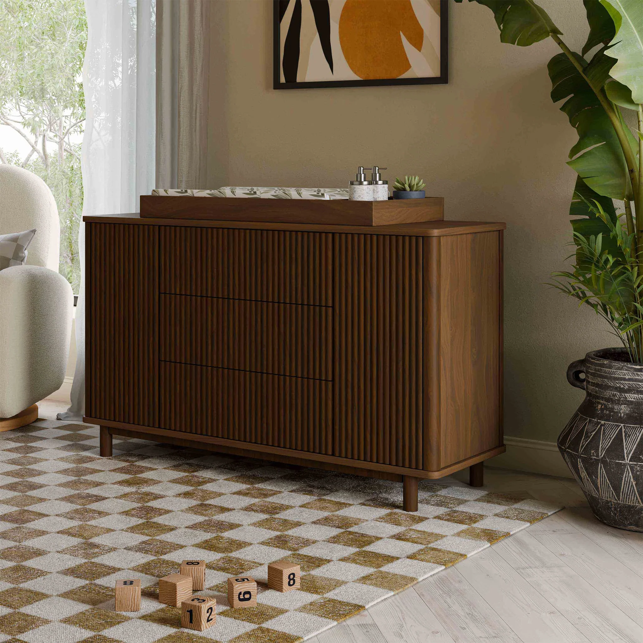 Commode assemblée Pogo Tambour - Noyer naturel - Image 12