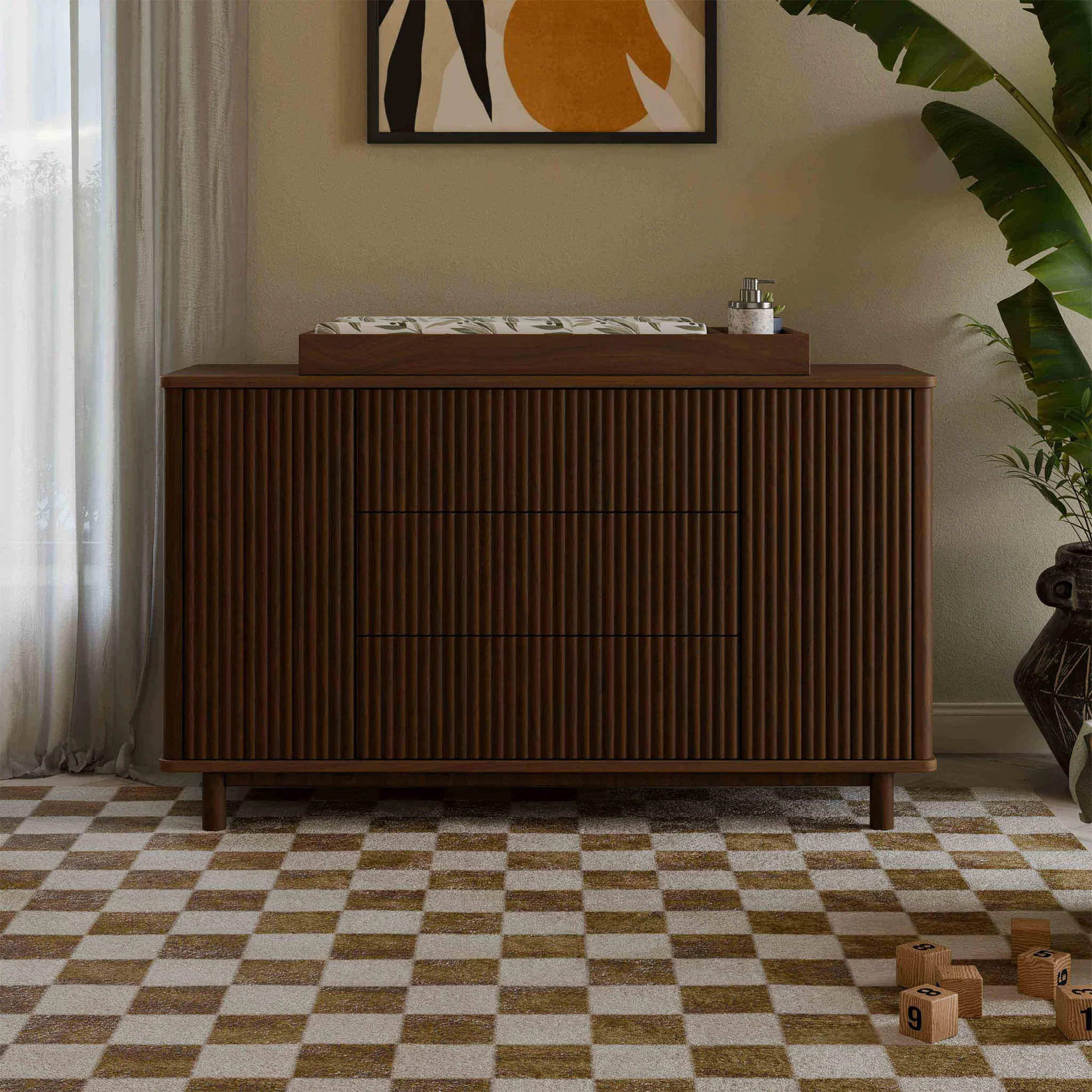 Commode assemblée Pogo Tambour - Noyer naturel - Image 13
