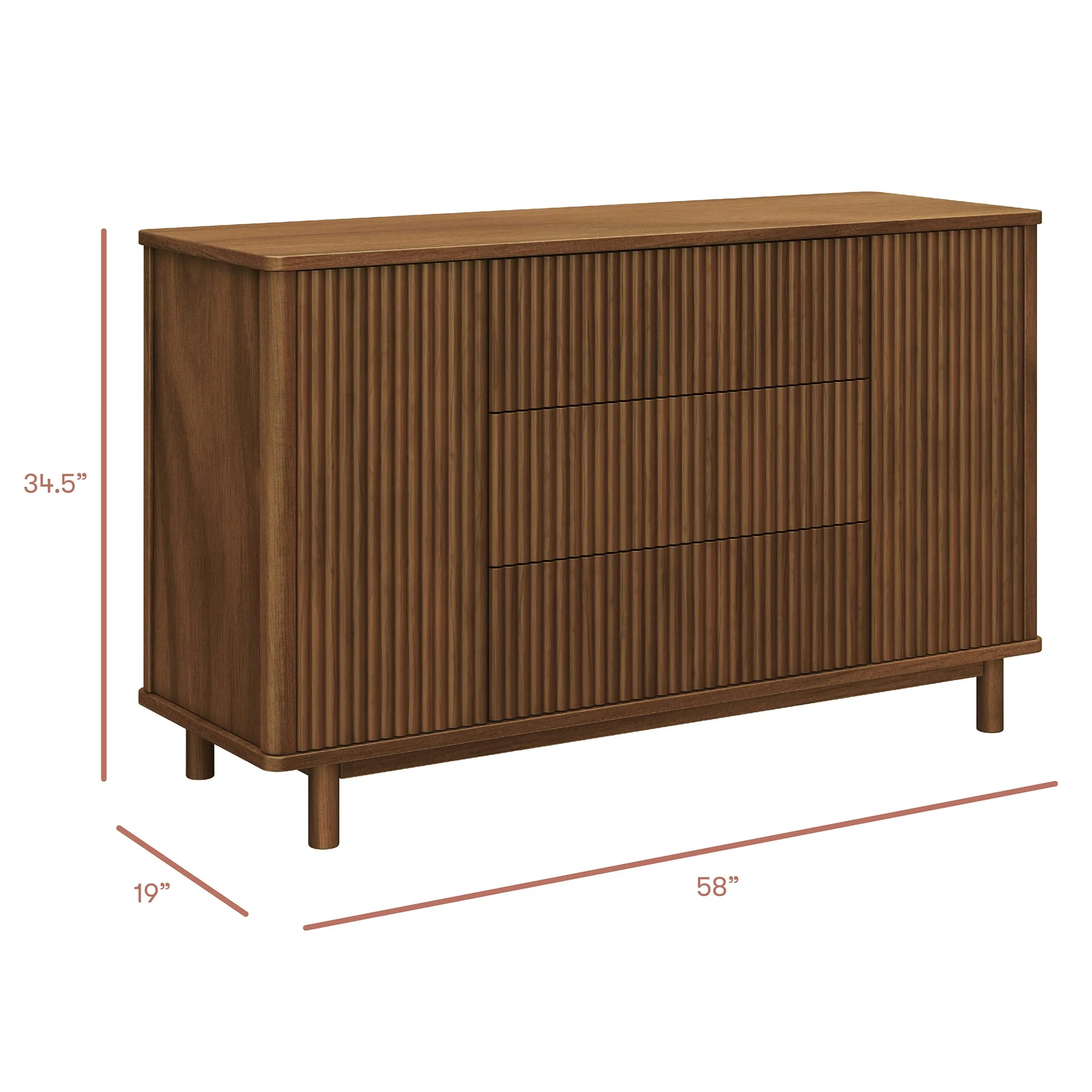 Commode assemblée Pogo Tambour - Noyer naturel - Image 5