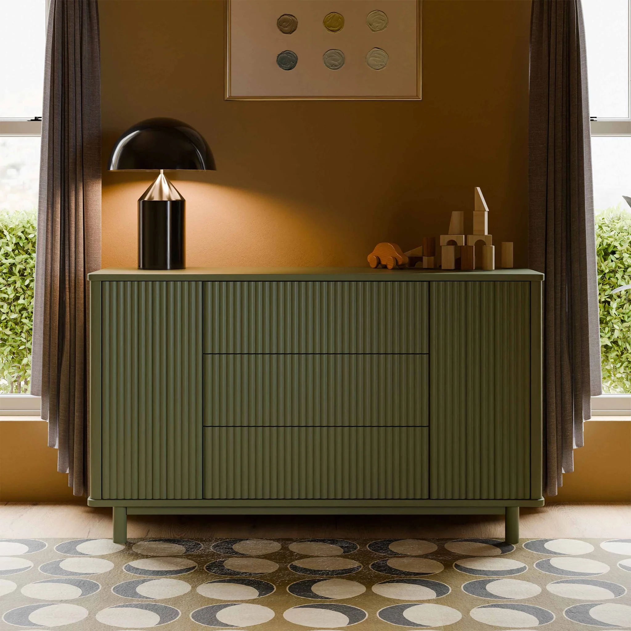 Commode assemblée Pogo Tambour - Olive - Image 13