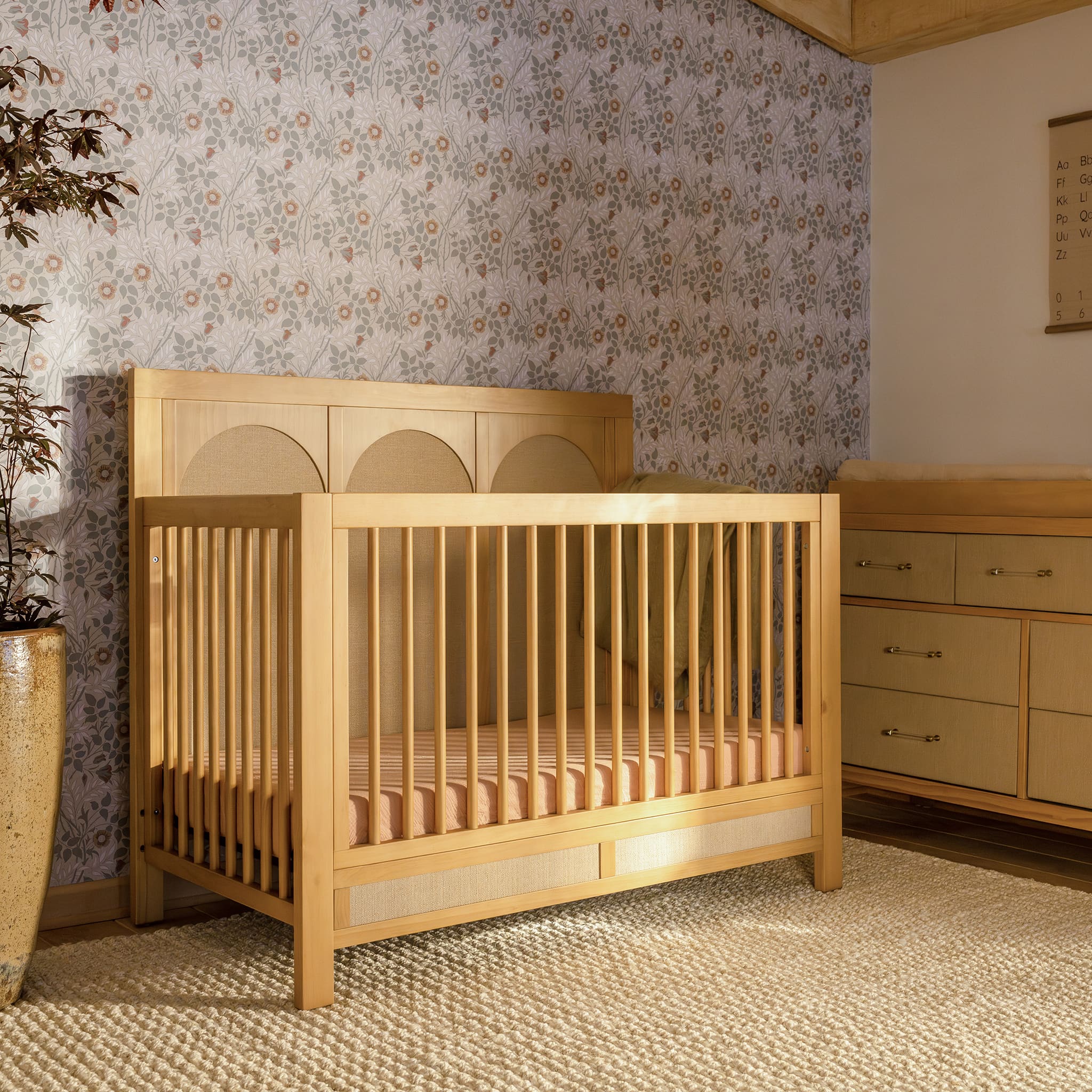 Couchette Convertible 4-en-1 Eloise - Miel et Tissu Eco-Weave - Image 12