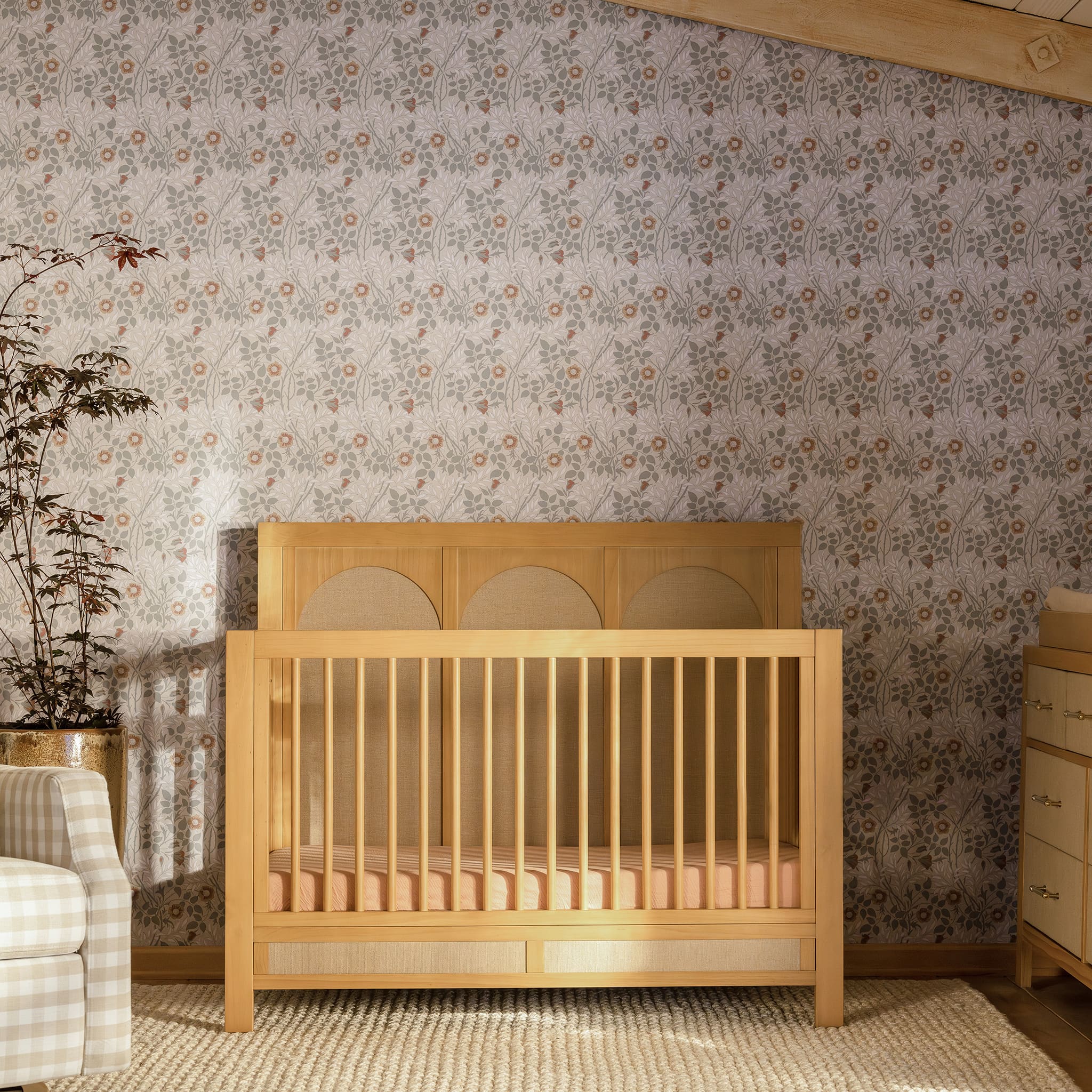 Couchette Convertible 4-en-1 Eloise - Miel et Tissu Eco-Weave - Image 2