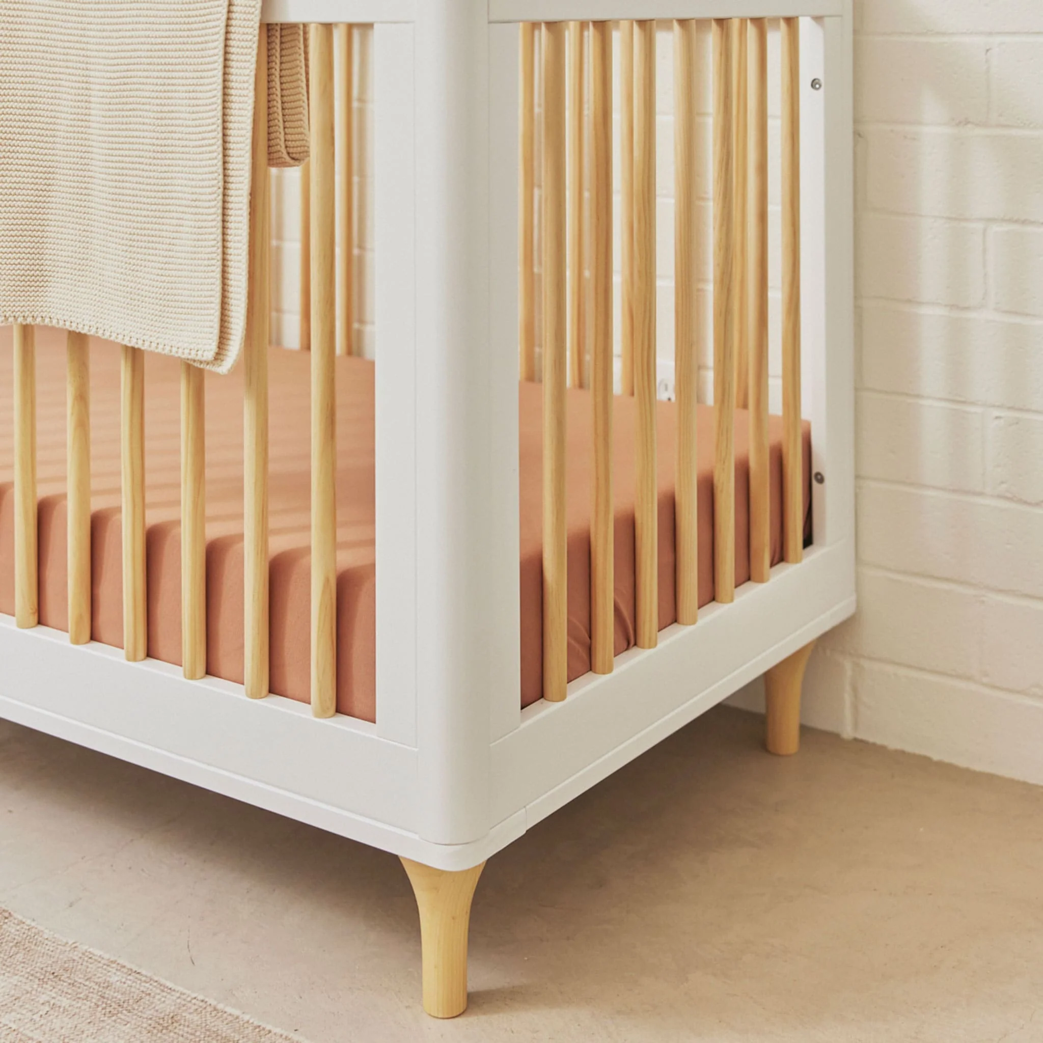 Couchette Convertible 3 en 1 Lolly - Blanc / Naturel - Image 9