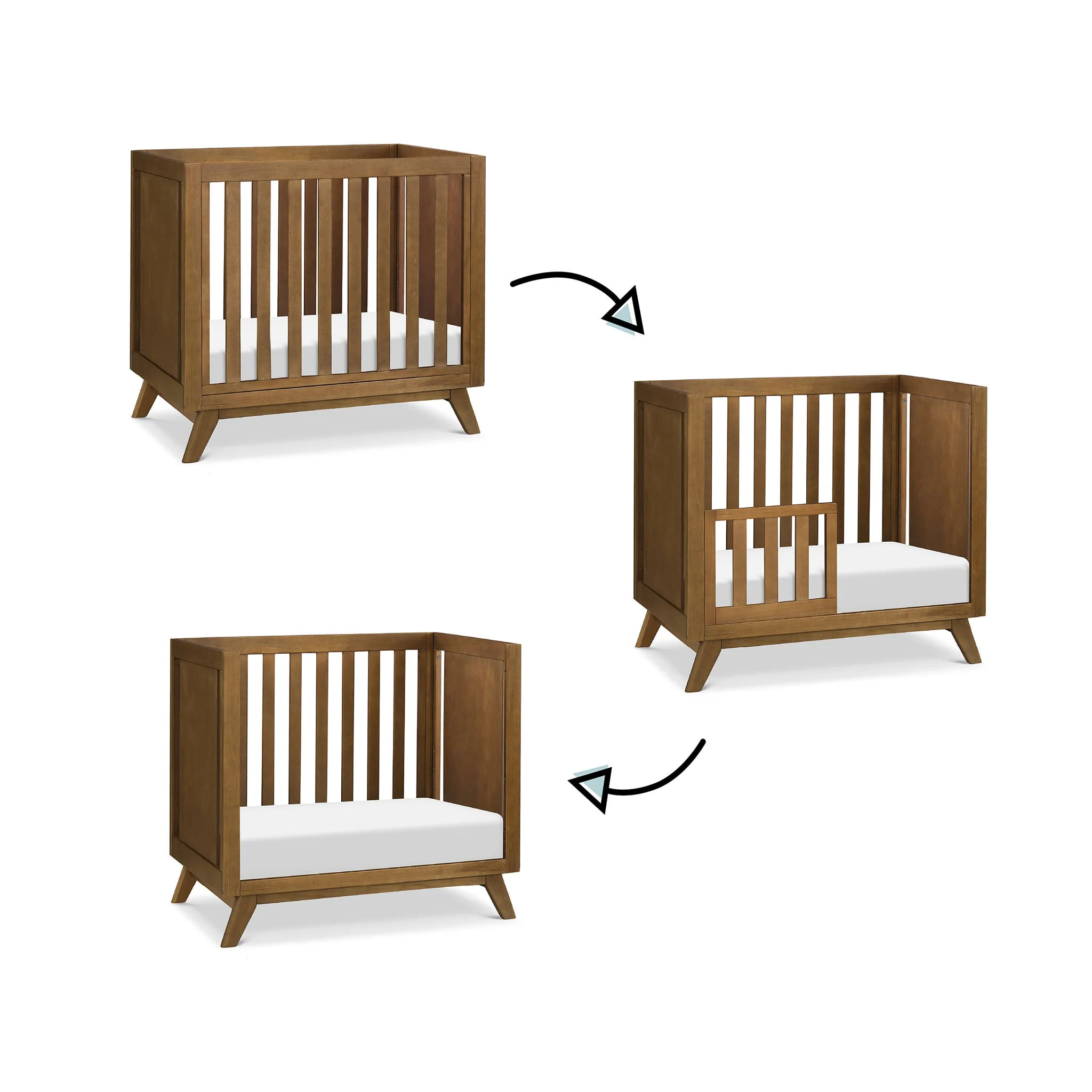 Mini Couchette Convertible Otto 3-en-1 (avec matelas de 4" inclus) - Noisette - Image 7