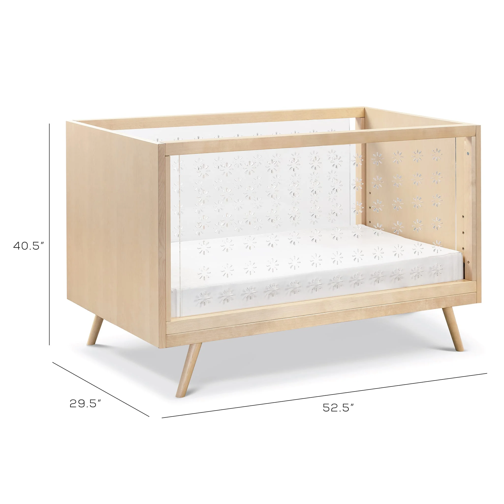 Couchette 3-en-1 Transparente Nifty - Acrylique / Bouleaux Naturel - Image 4