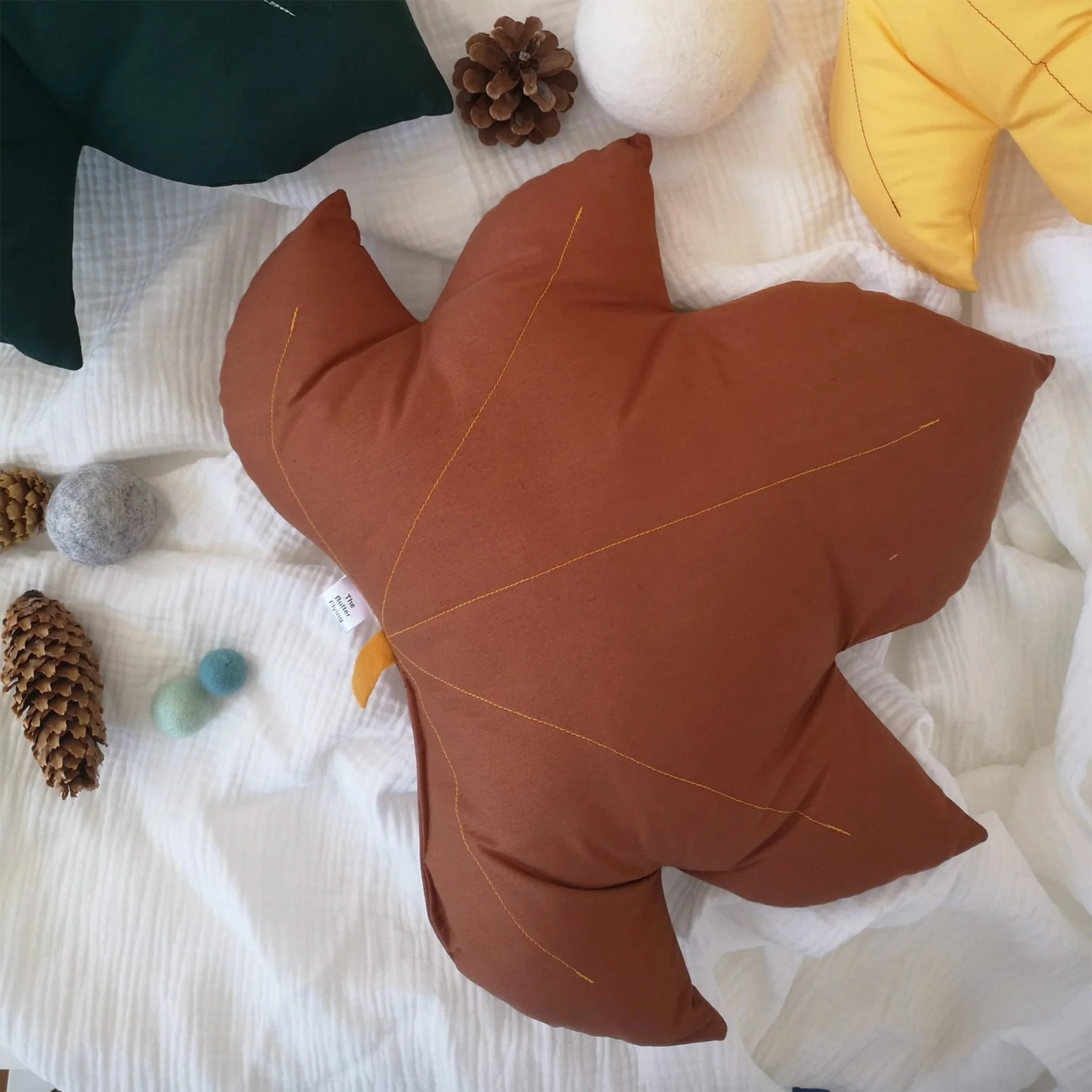 Coussin Feuille D`Érable - Rouille