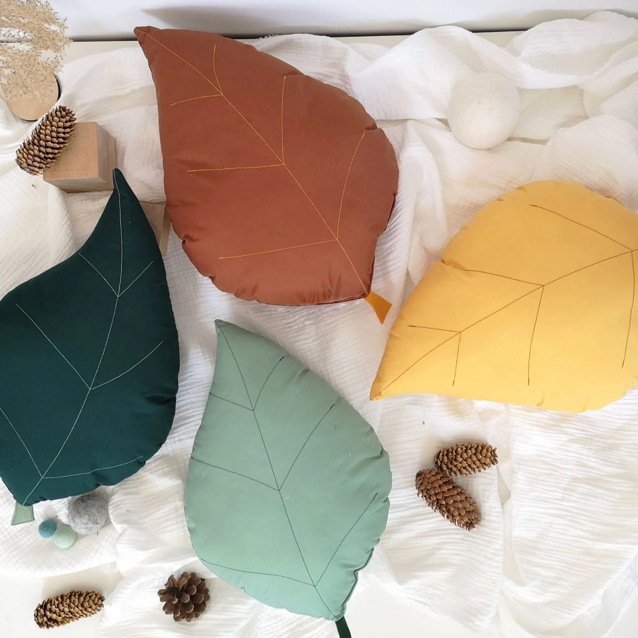 Coussin Feuille de FrĂȘne - Rouille - Image 2