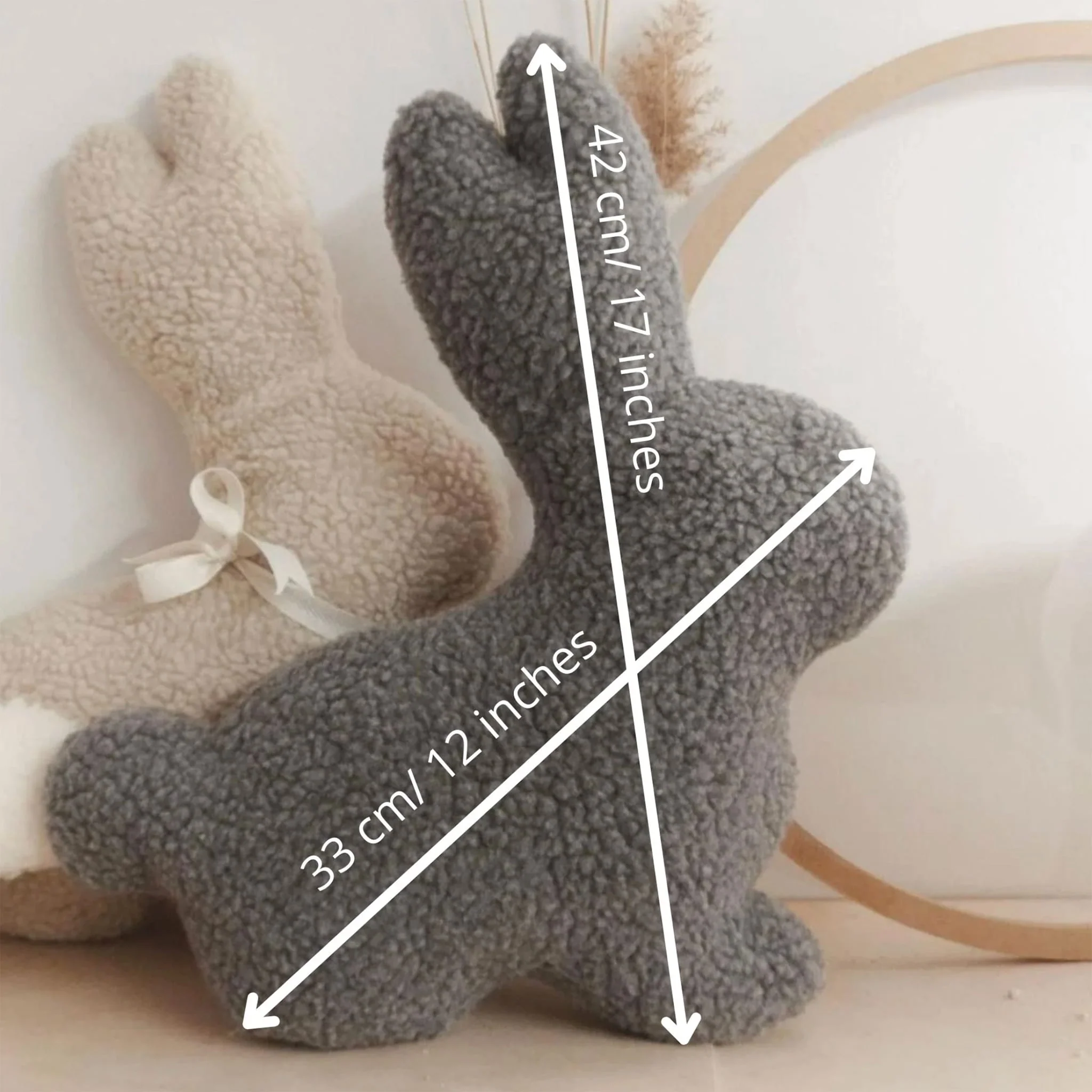 Coussin Lapin - Gris - Image 3