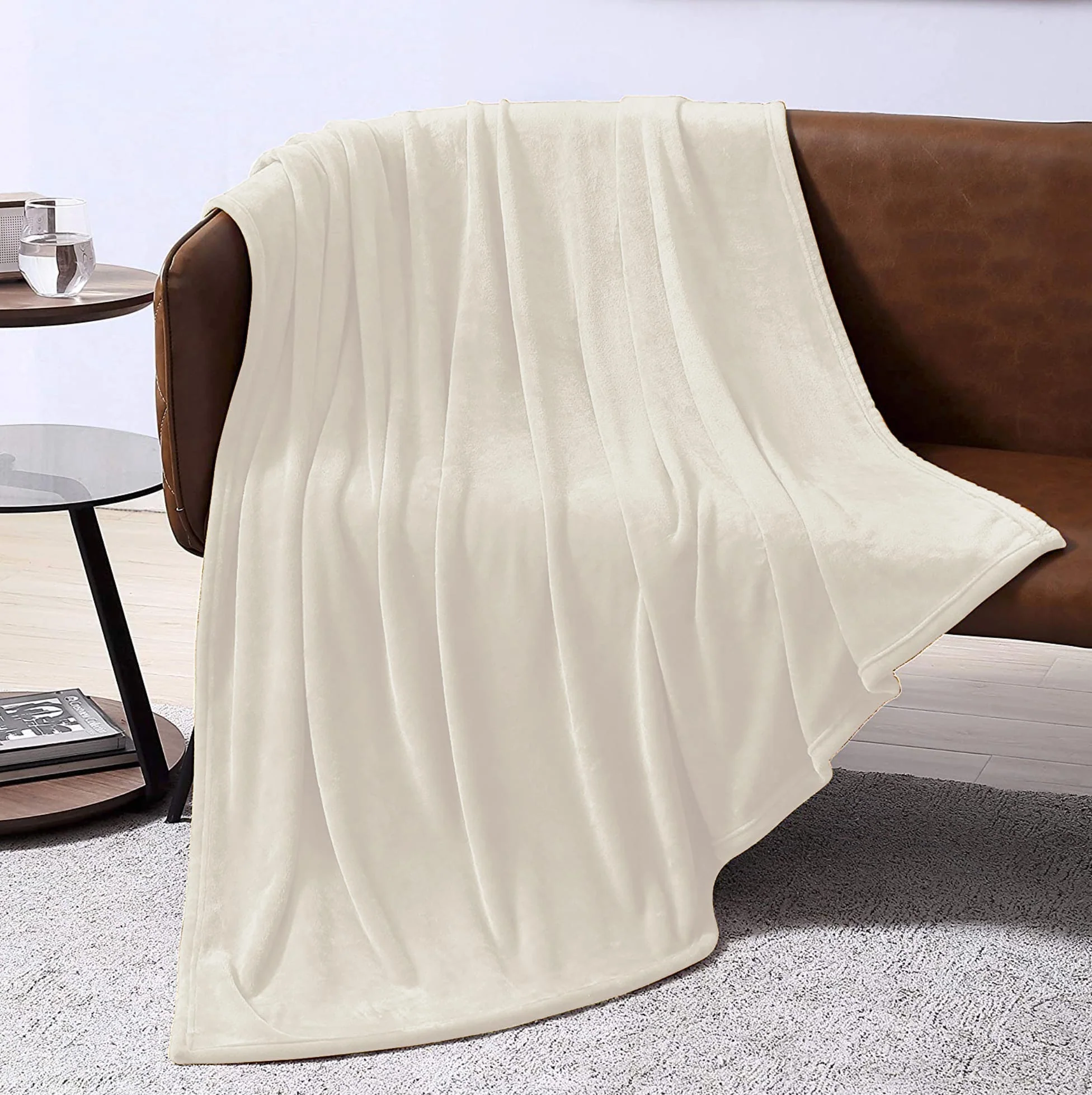 Couverture 80x88 Peluche Crème - Image 7