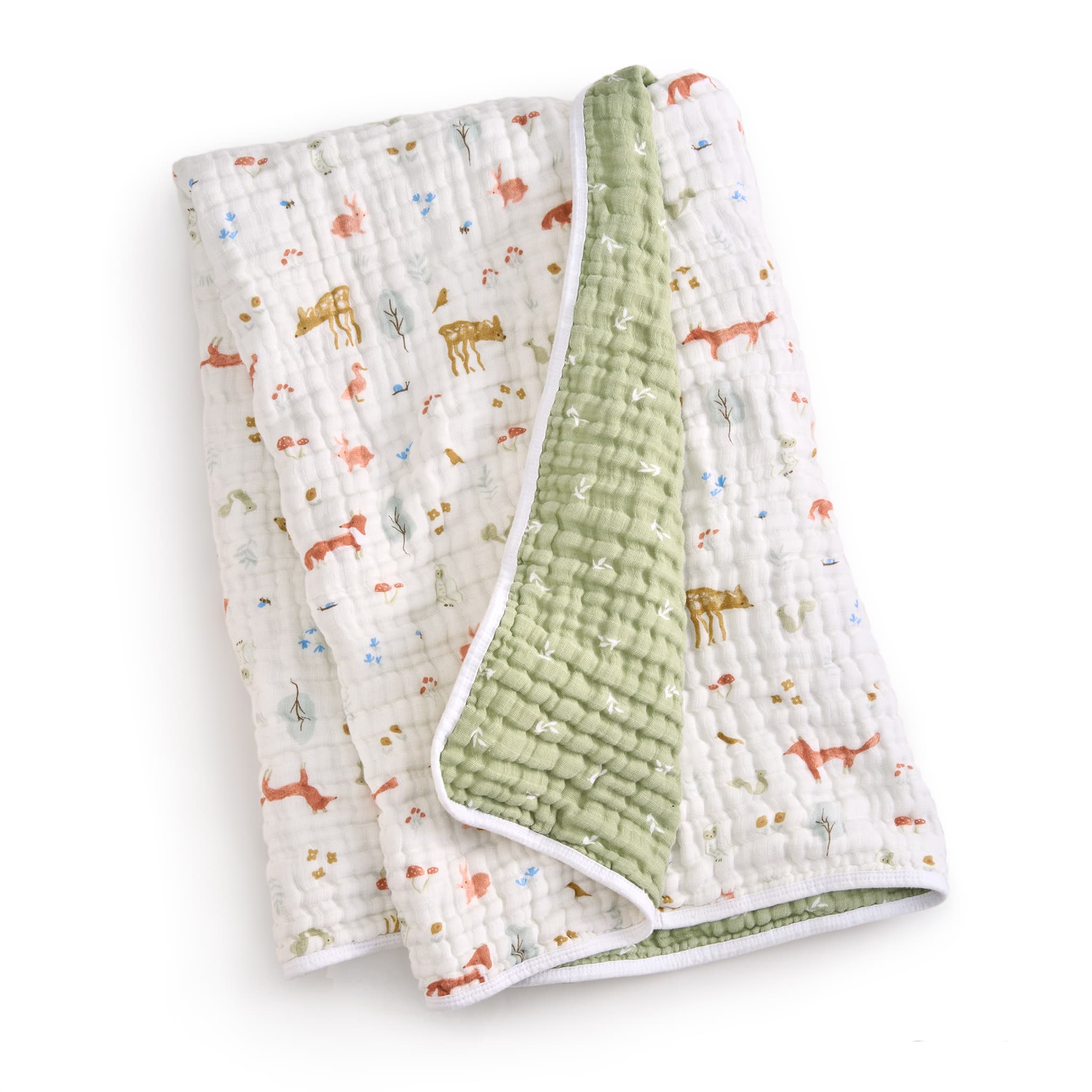 Couverture en Mousseline de Coton - Sage Woodland - Image 4