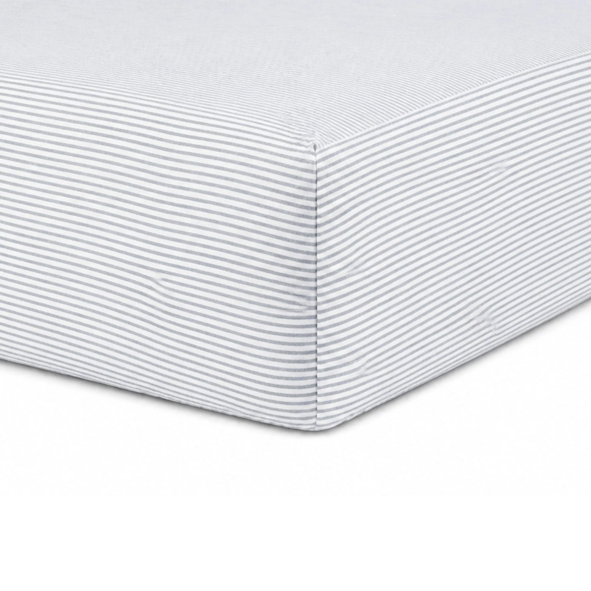 Drap Contour Bambou pour Lit de Bébé - Rayures Bleues