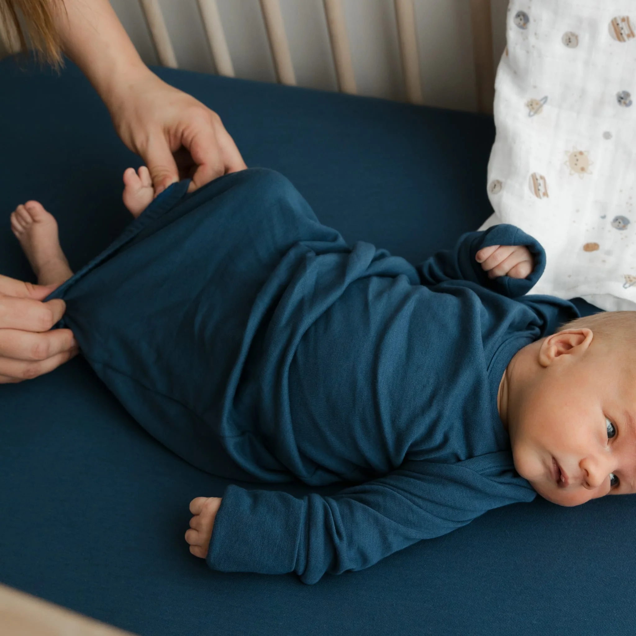 Drap Contour pour Lit de Bébé - Denim - Image 3