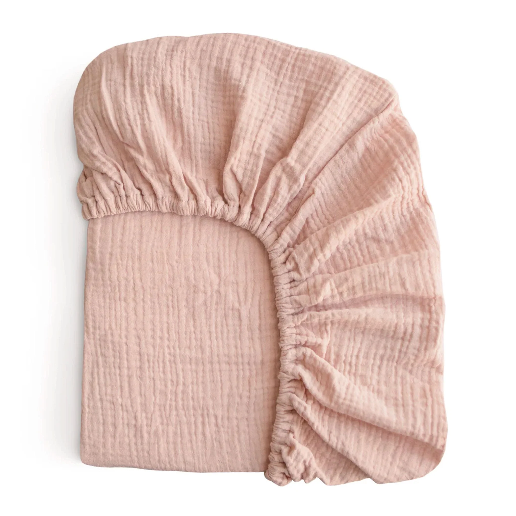 Drap Contour pour Lit de Bébé Mousseline - Blush - Image 2