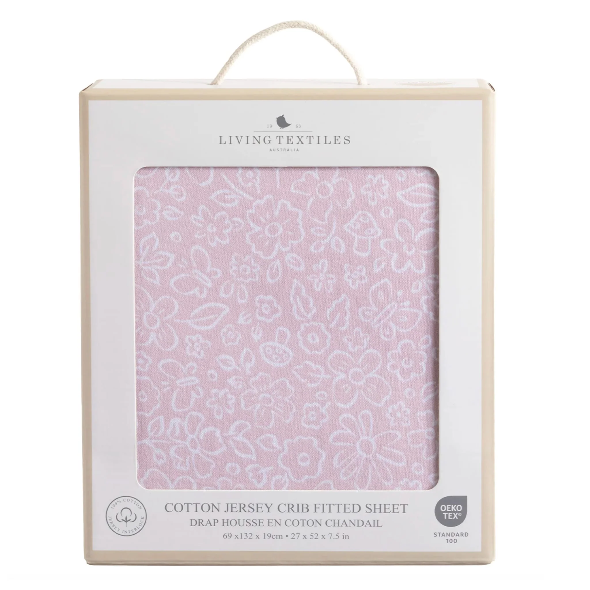 Drap Contour pour Lit de Bébé - Fleurs Roses - Image 2