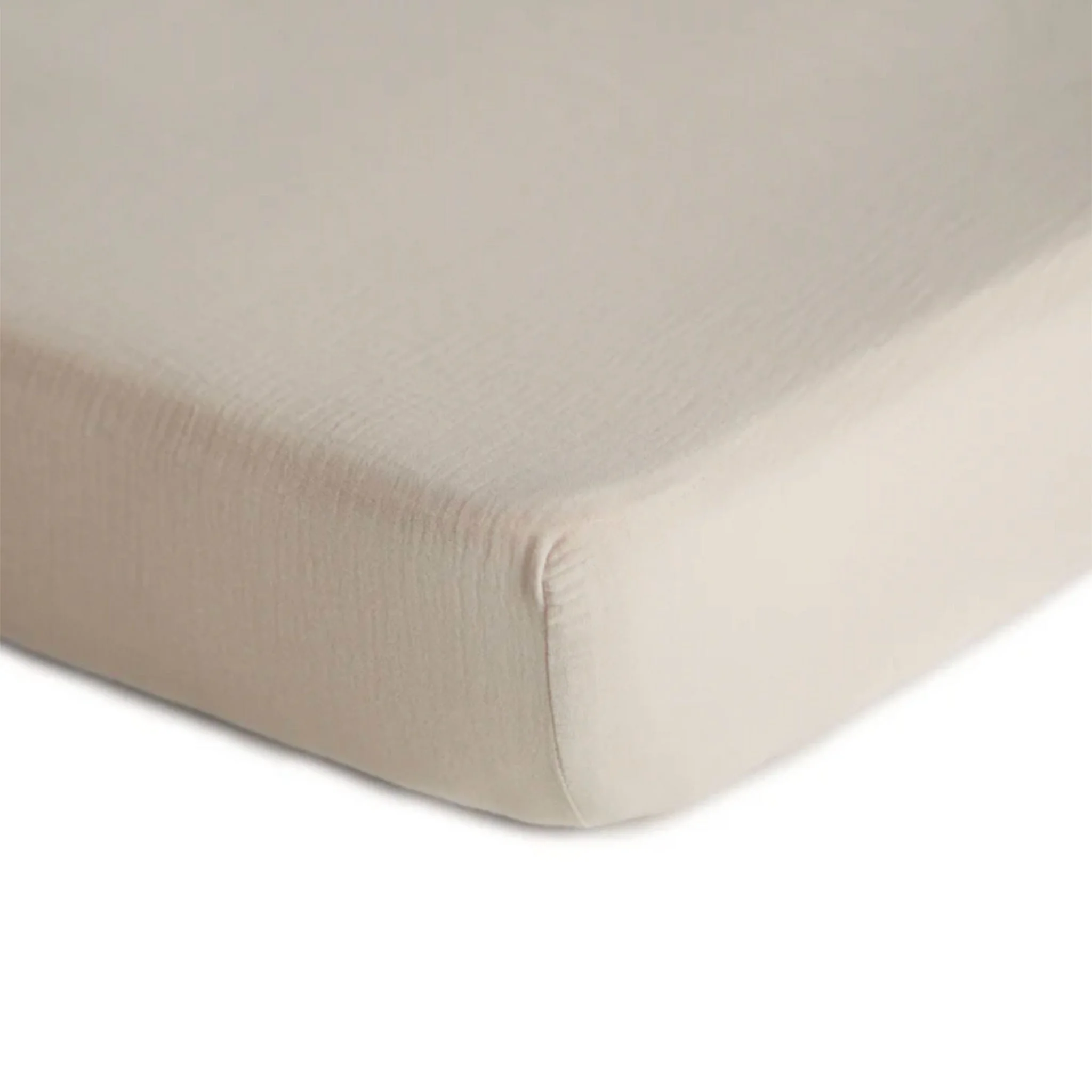 Drap Contour pour Lit de Bébé Mousseline - Fog
