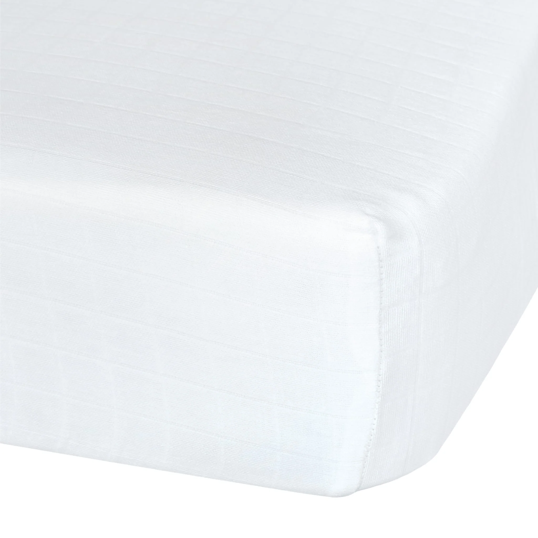 Drap Contour pour Lit de Bébé - Mousseline Blanc