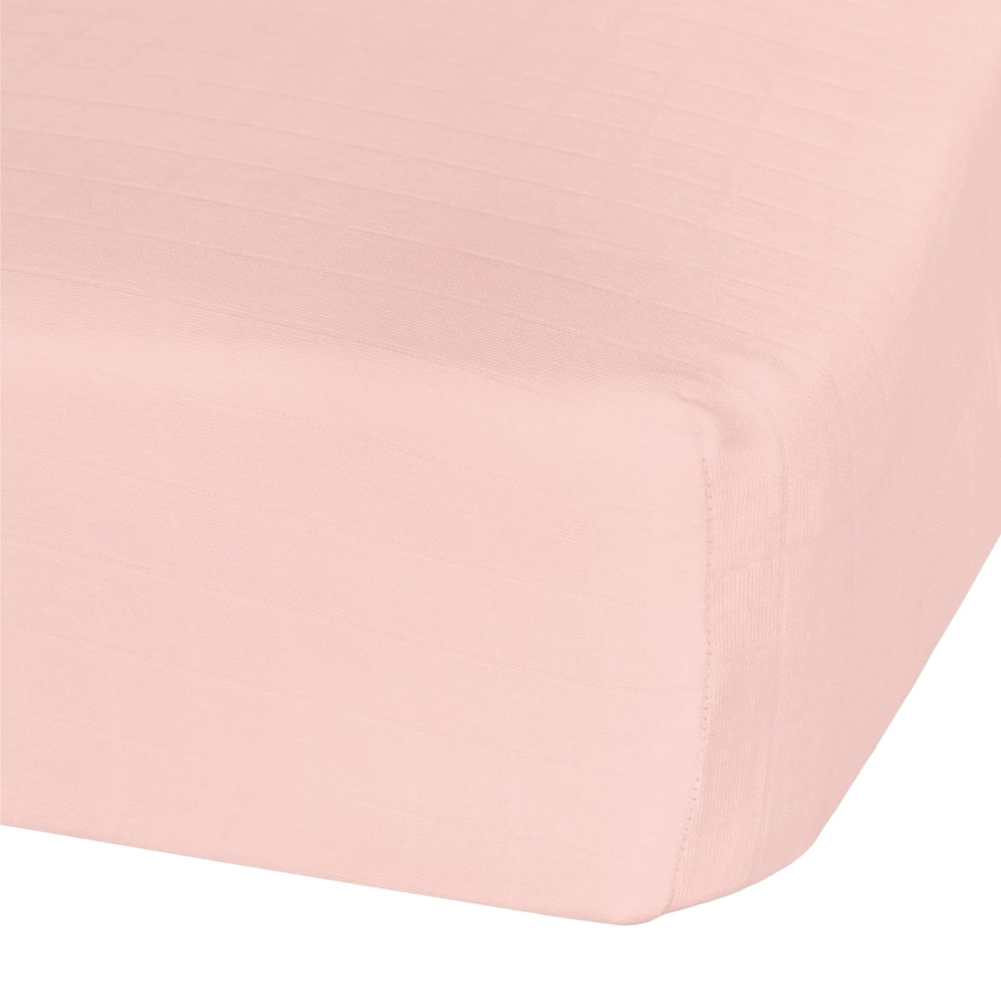 Drap Contour pour Lit de Bébé - Mousseline Rose
