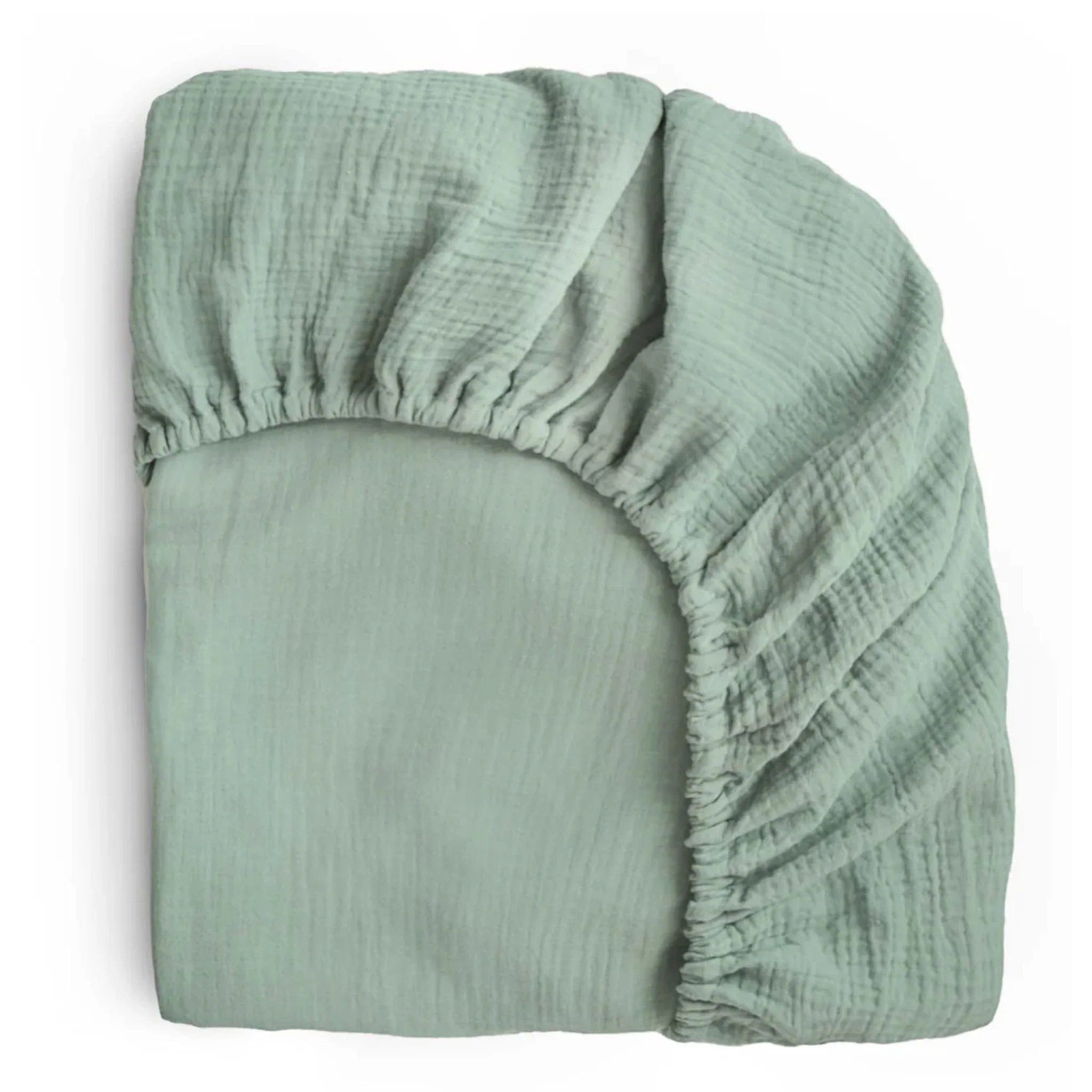 Drap Contour pour Lit de Bébé Mousseline - Vert - Image 2