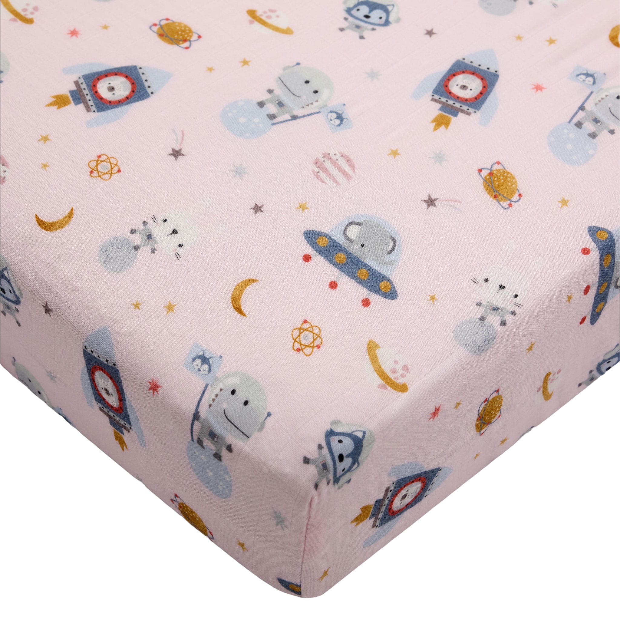 Drap Contour pour Lit de Bébé - Mousseline Bambou Astro