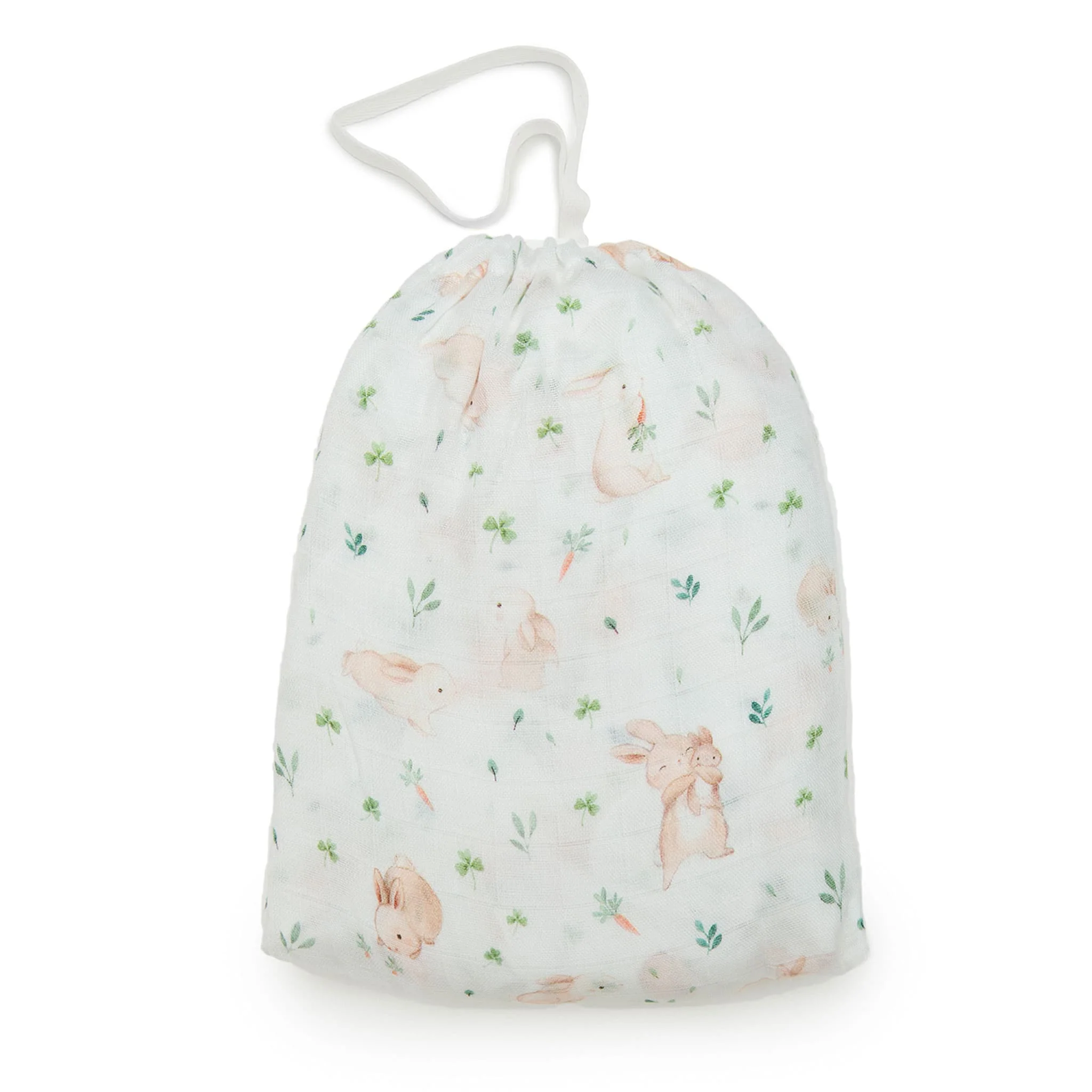 Drap Contour pour Lit de Bébé - Mousseline Bambou Lapins - Image 2