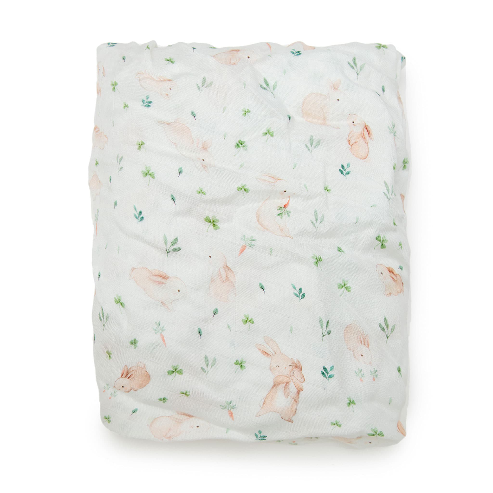Drap Contour pour Lit de Bébé - Mousseline Bambou Lapins - Image 3