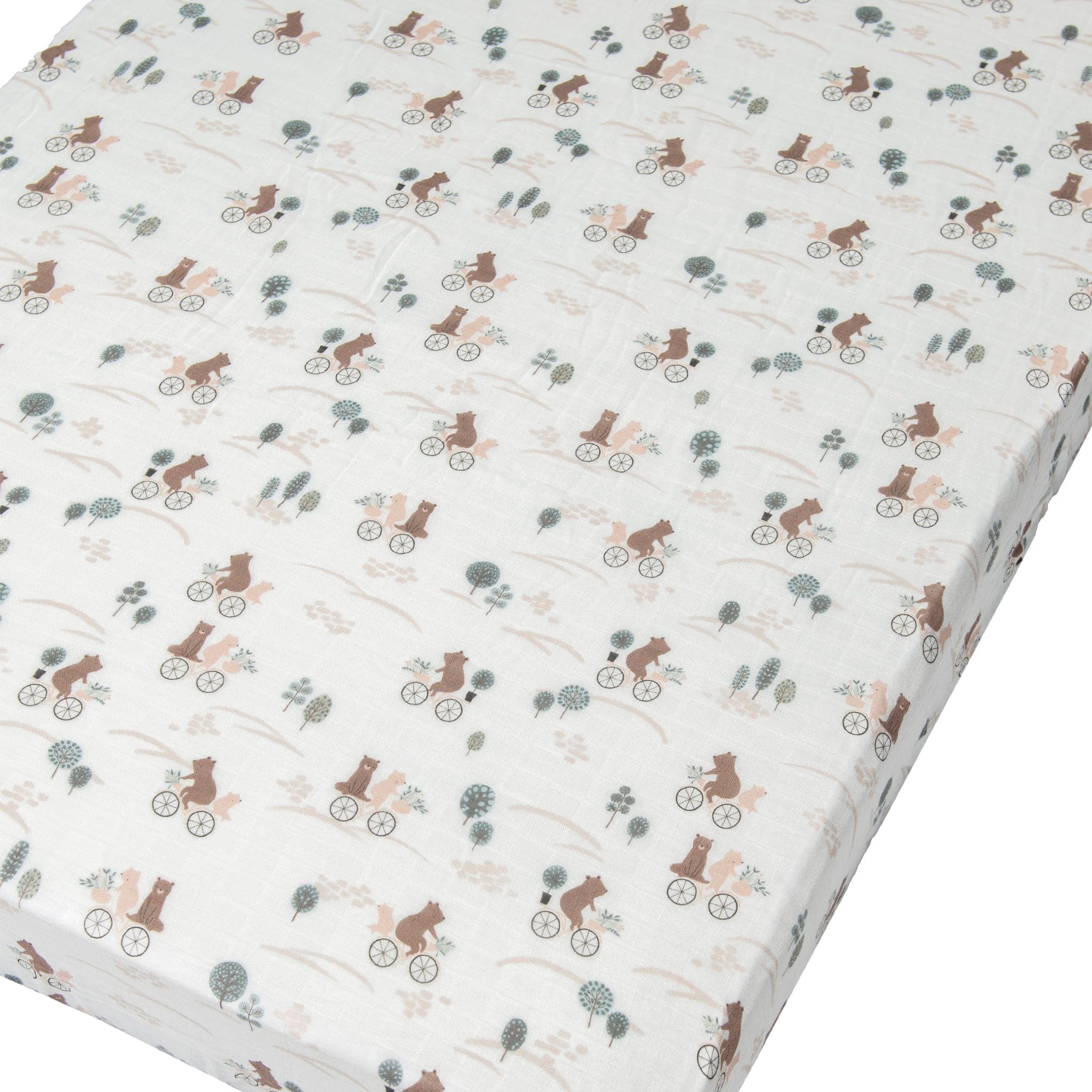 Drap Contour pour Lit de Bébé - Mousseline Bambou Ours - Image 2