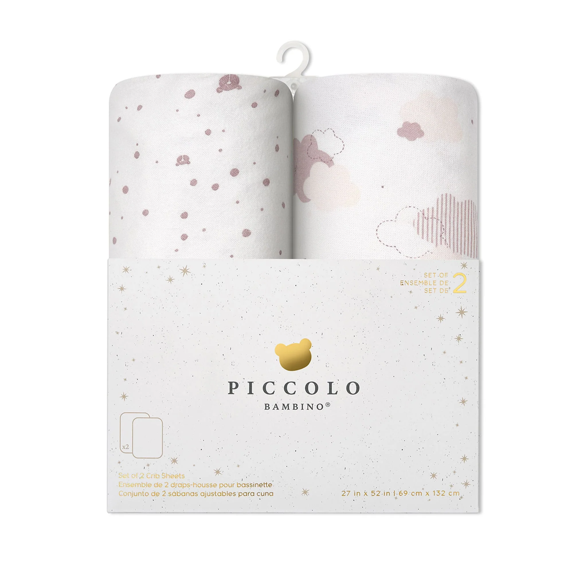 Draps Contour en flanelle pour Couchette (2) - Rose - Image 2