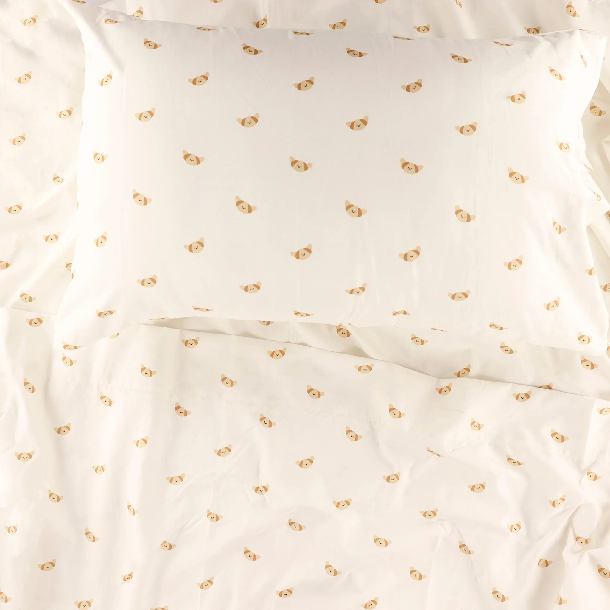 Ensemble Draps pour Lit Double - Croissants