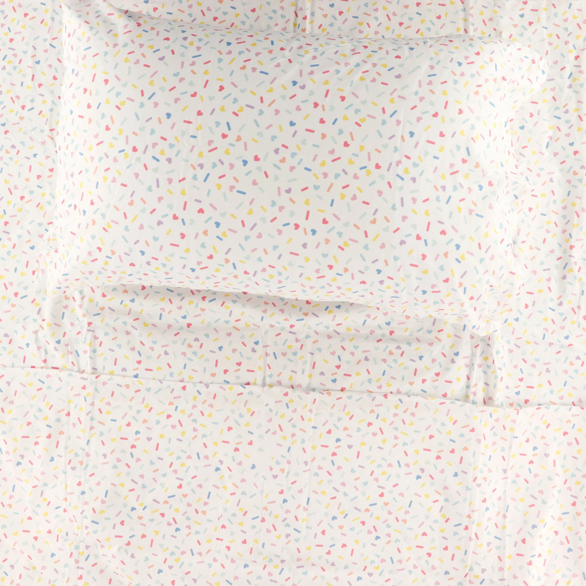 Ensemble Draps Lit Simple - Coeurs Confettis