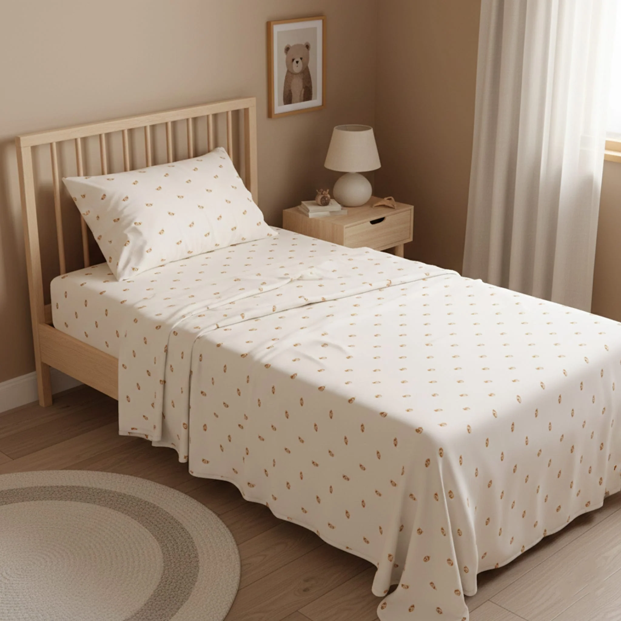 Ensemble Draps pour Lit Simple - Croissants - Image 2
