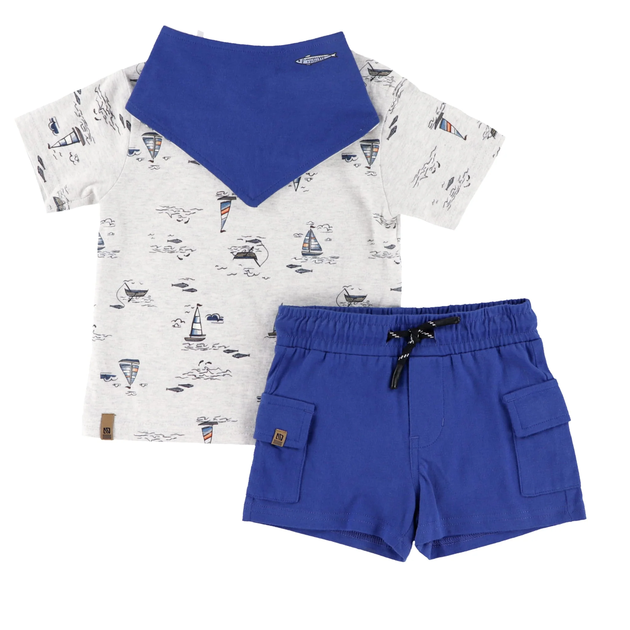 Ensemble Short Cargo Océan 6-24mois