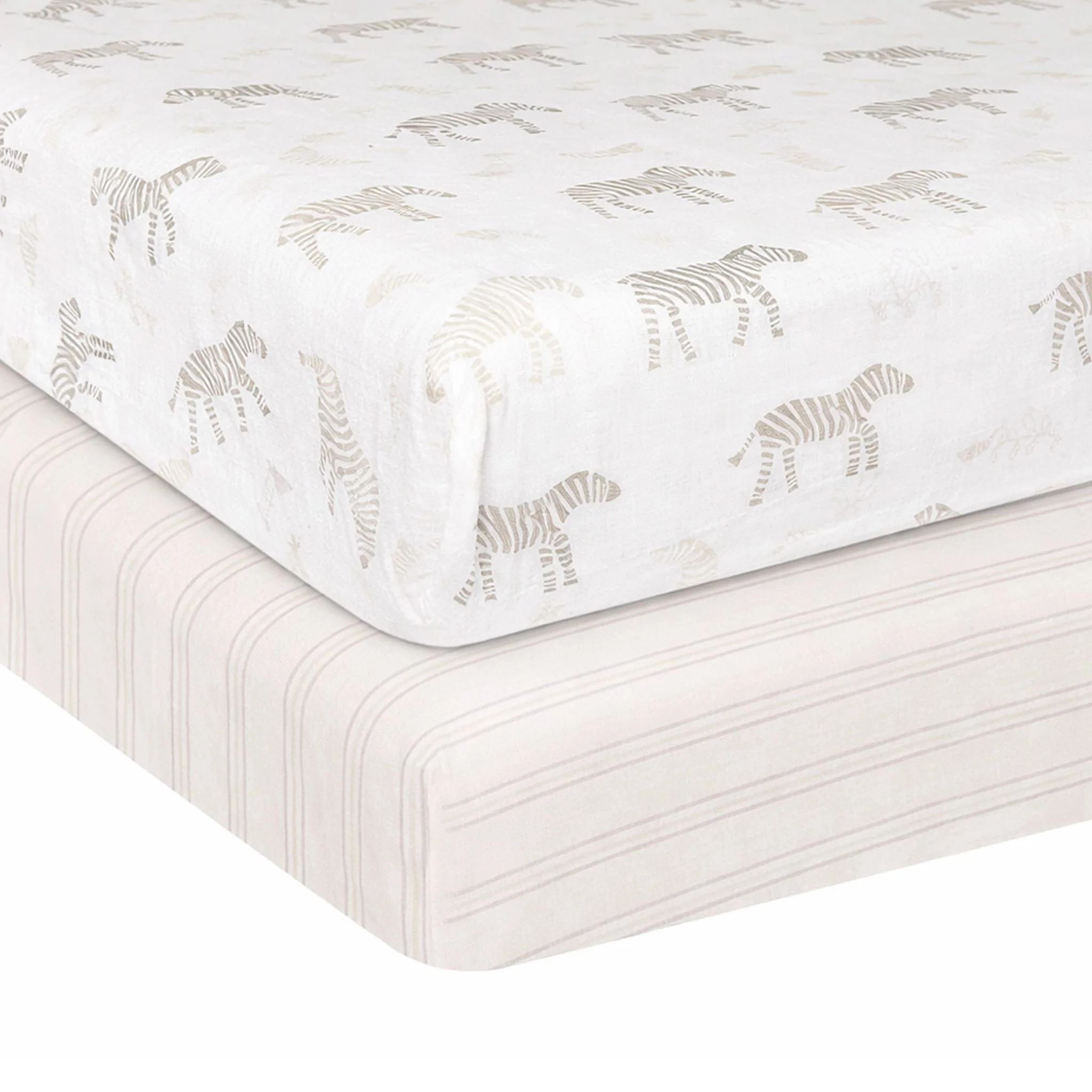Drap Contour (2) pour Lit de Bébé - Zèbres