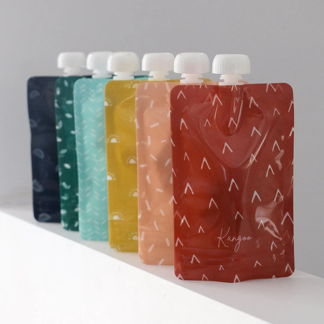 Pochettes à compote réutilisables Boho 6x (4oz)