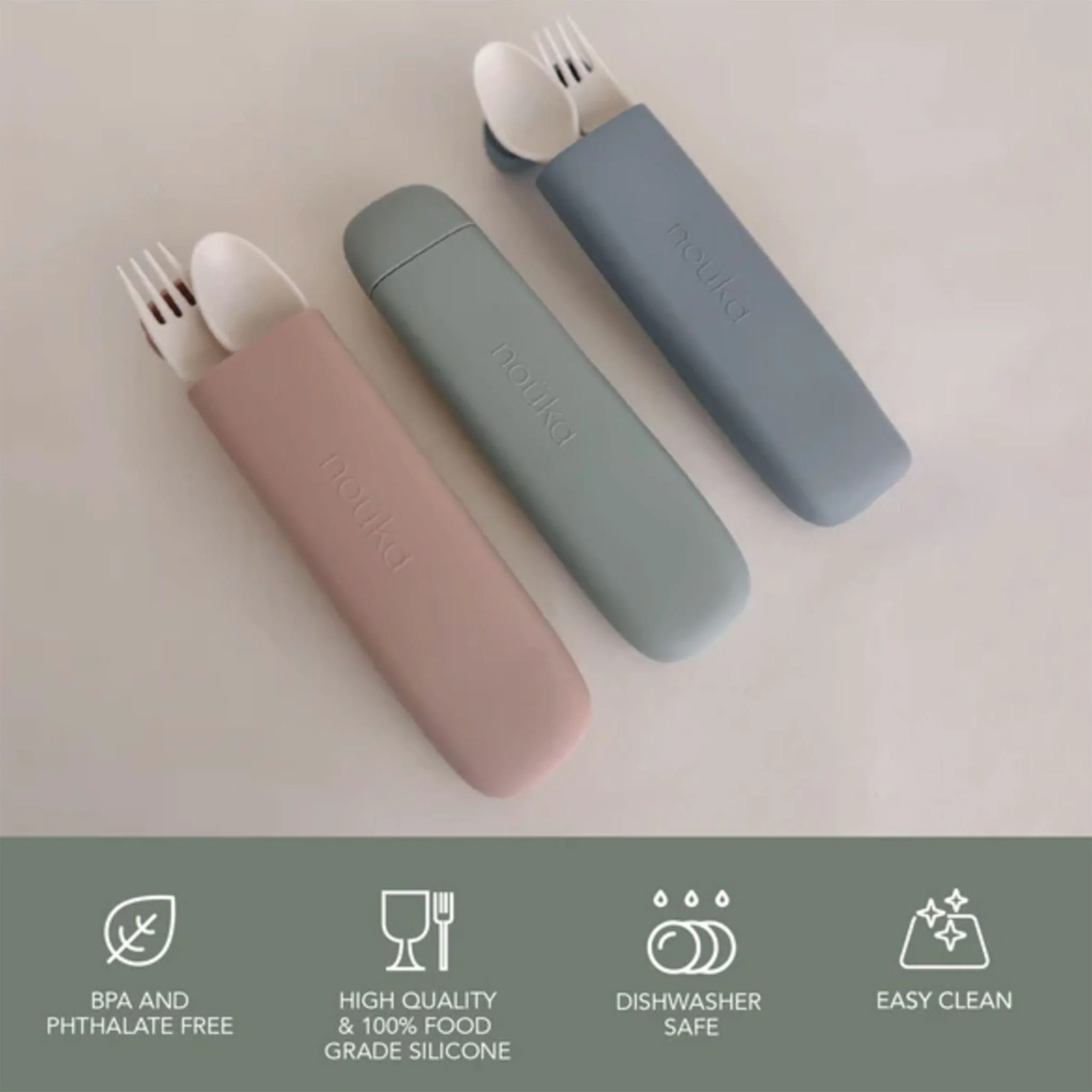 Coffret D'Ustensiles Réutilisables et Étui de Transport - Sauge - Image 6