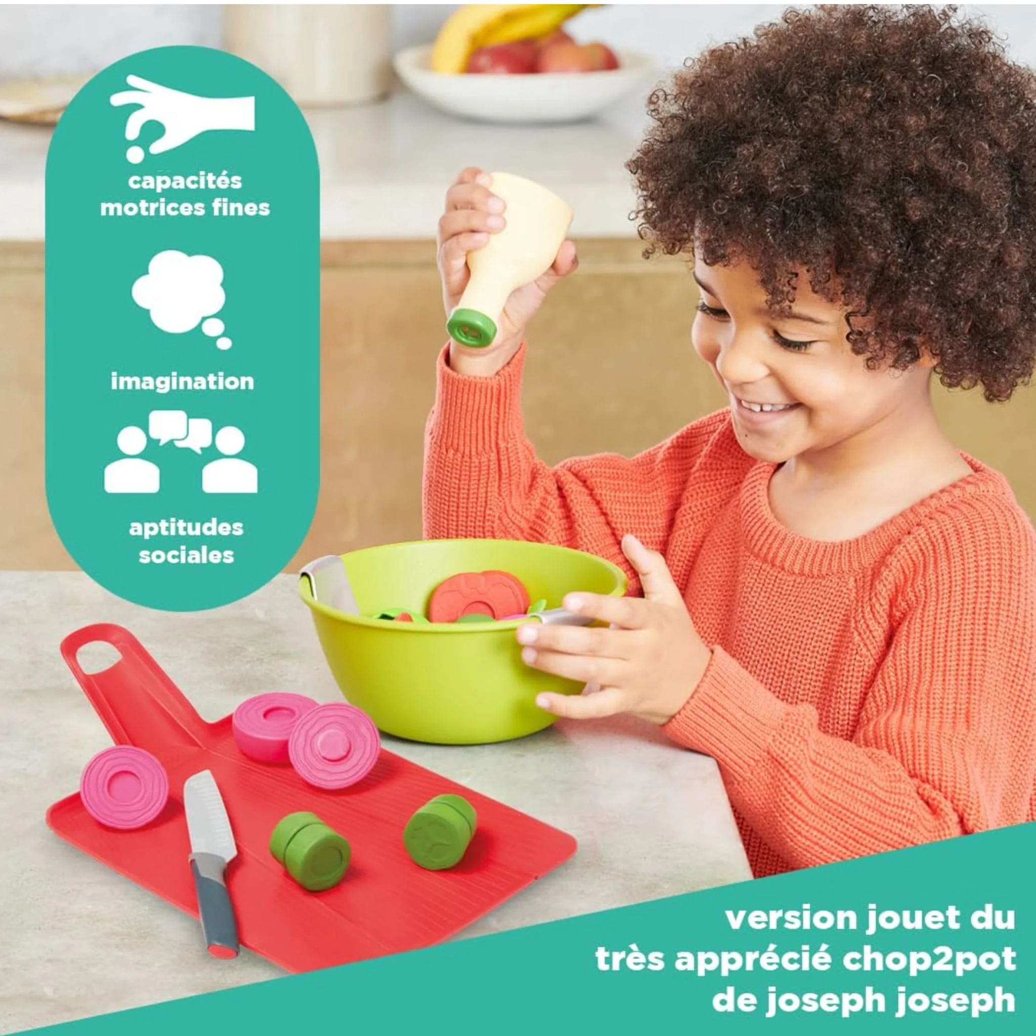 Ensemble de Jeu de Cuisine - Planche à découper et Saladier - Image 3