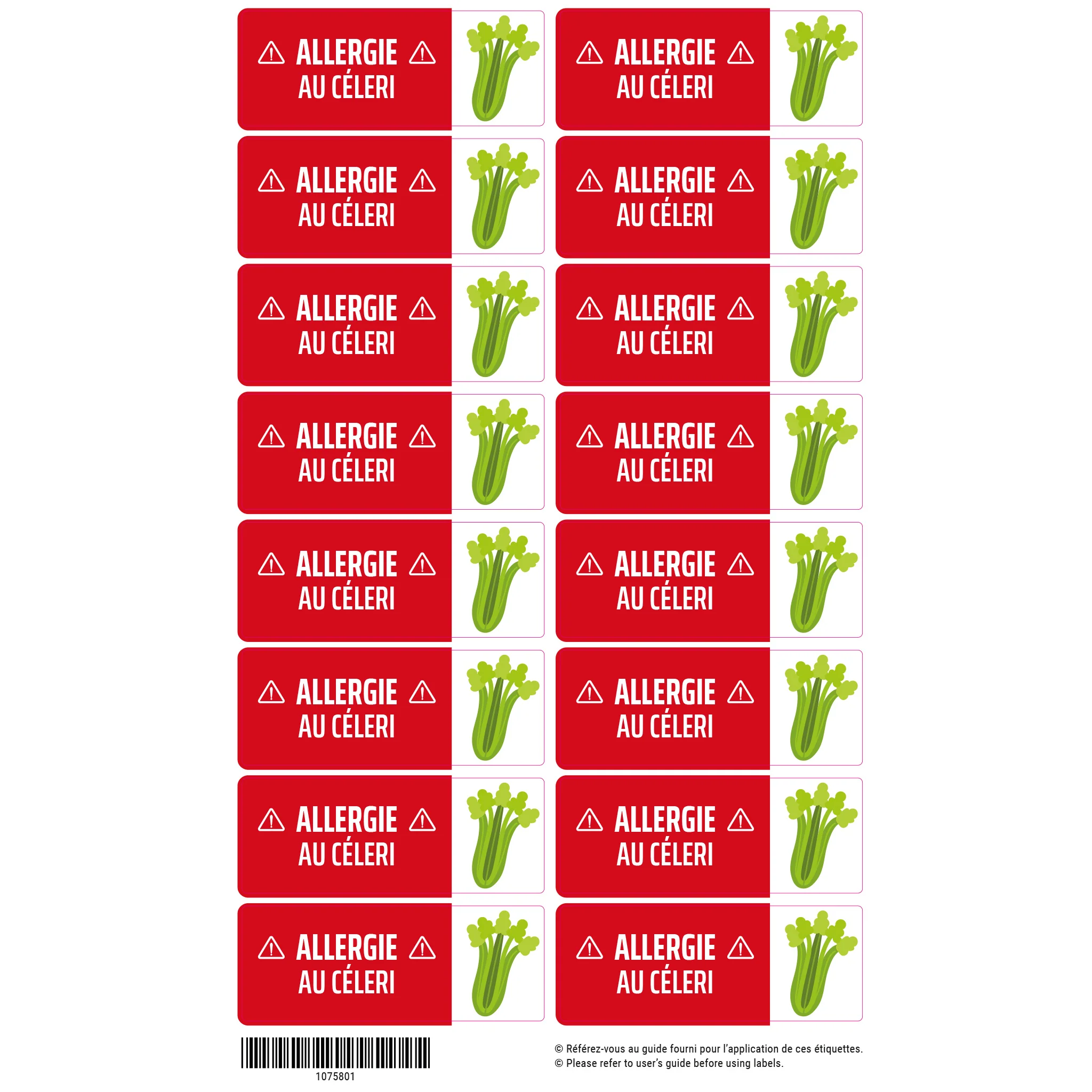 Étiquettes Allergie - Céleri - Image 3