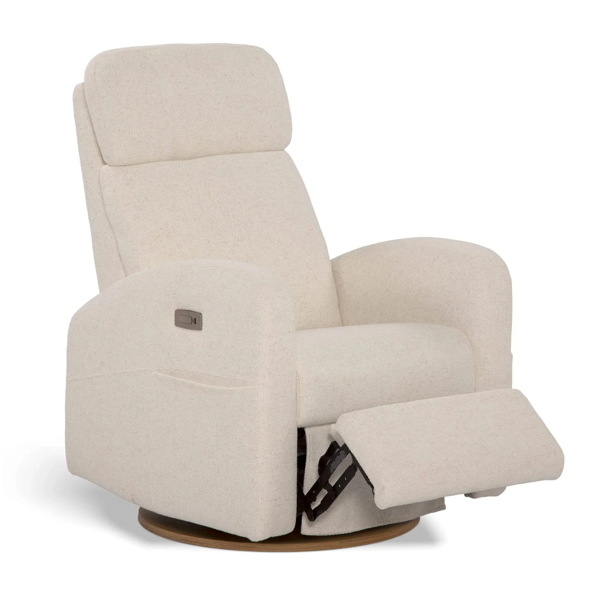 Fauteuil Berçant Inclinable Pivotant Hailey Henequen avec Mécanisme Électrique (Tissu anti-tache) - Image 4