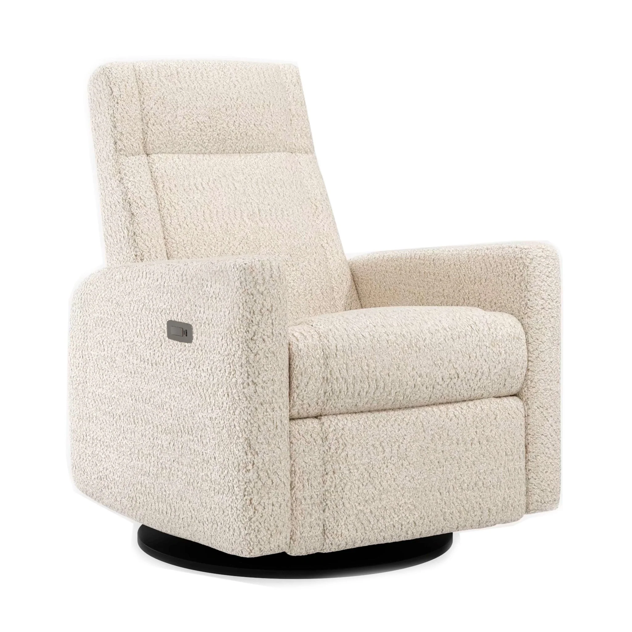 Fauteuil Berçant et Pivotant Nelly - Puppy Sand avec Mécanisme Électrique