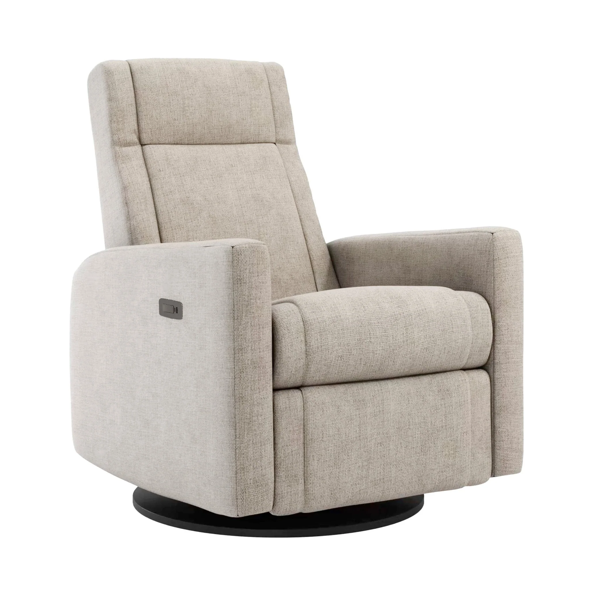 Fauteuil Berçant et Pivotant Nelly - Breather Driftwood / Noir avec Mécanisme Électrique