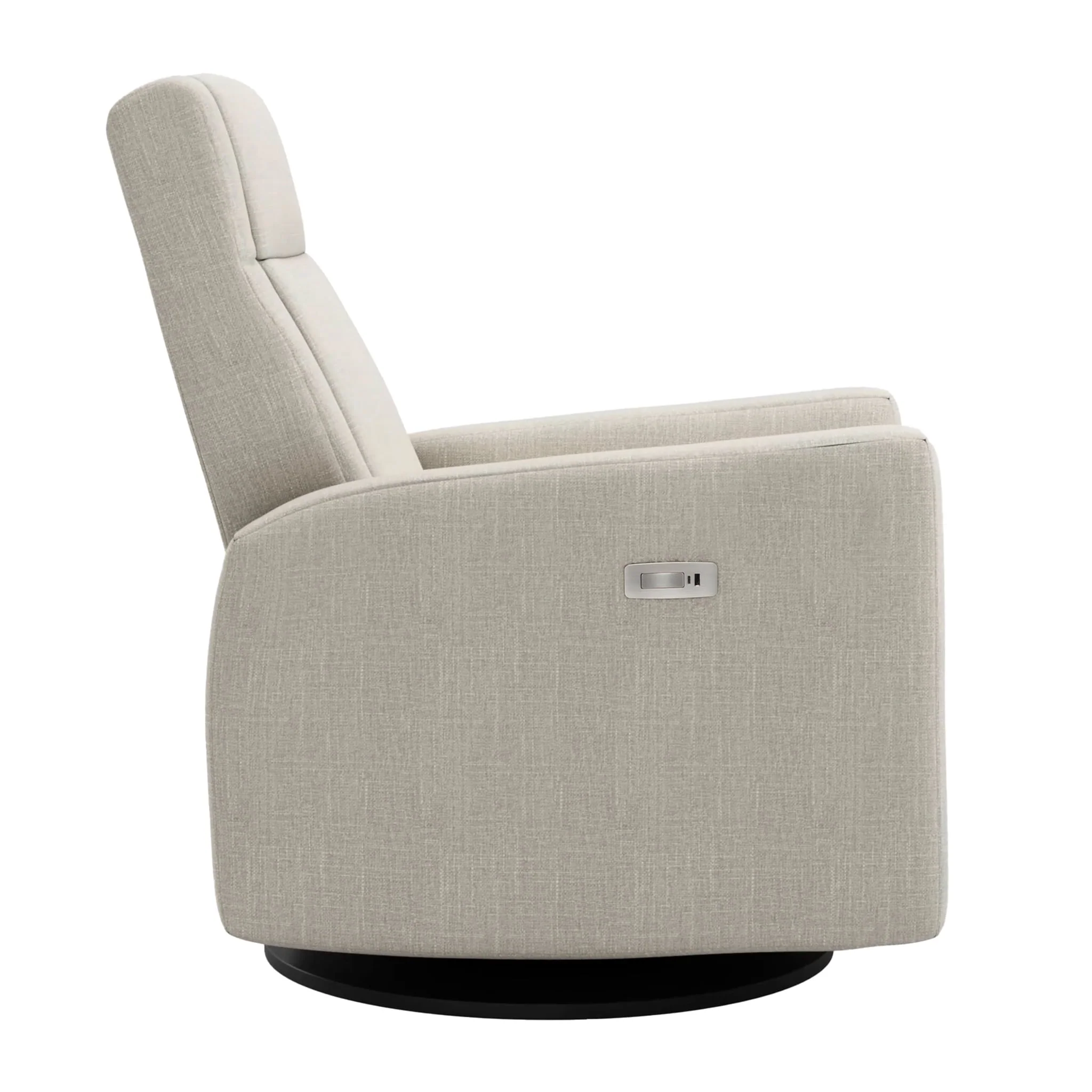 Fauteuil Berçant et Pivotant Nelly - Nubia Ivoire / Noir avec Mécanisme Électrique - Image 2