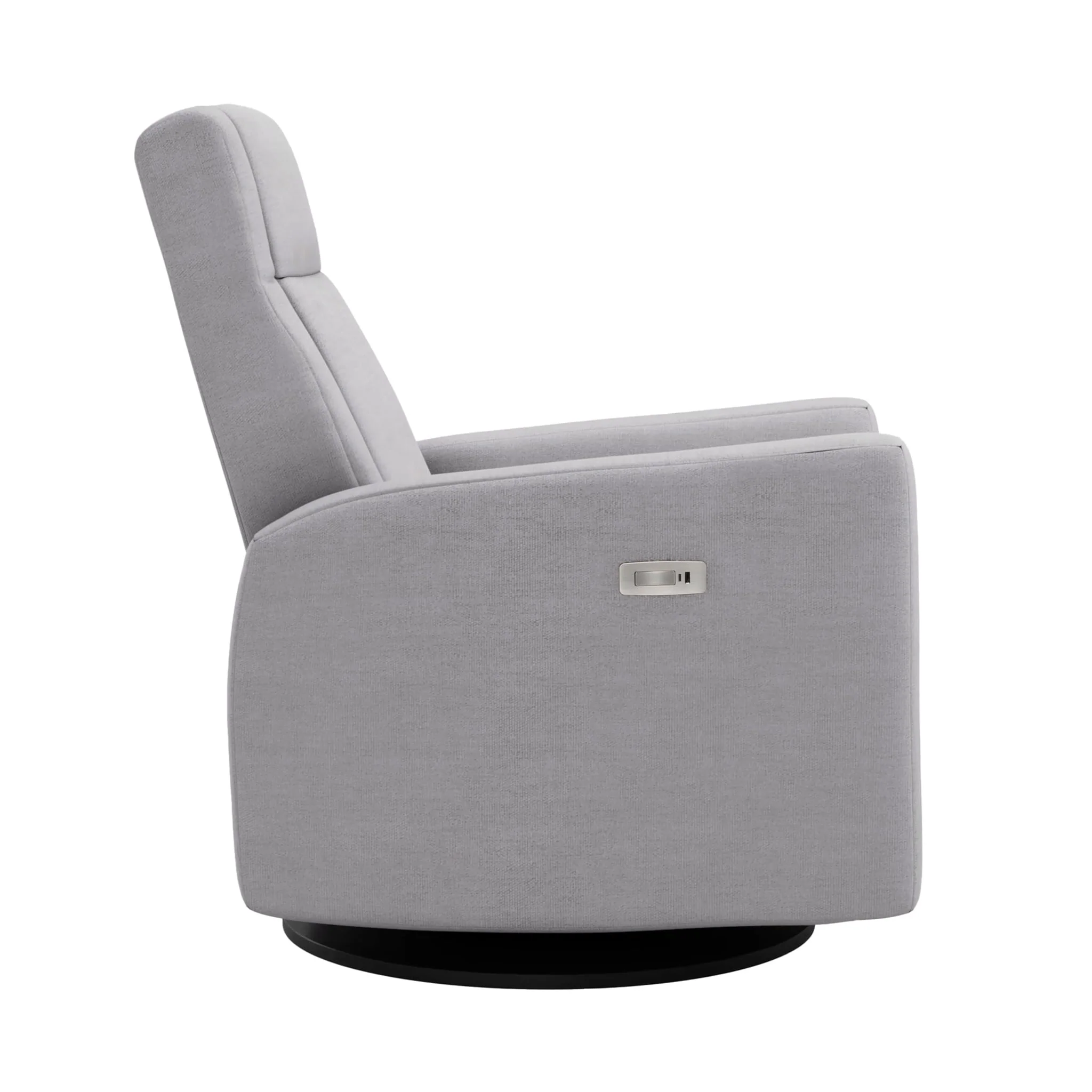 Fauteuil Berçant et Pivotant Nelly - Como Dove Gris / Noir avec Mécanisme Électrique - Image 2