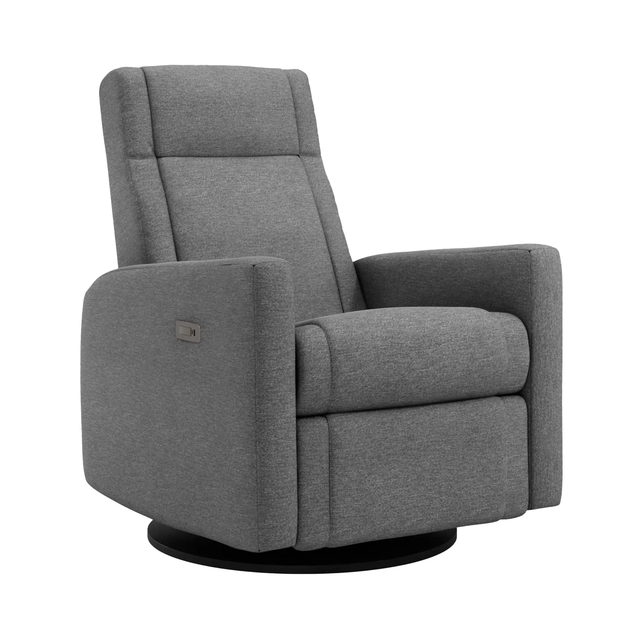 Fauteuil Berçant et Pivotant Nelly - Nexus Charcoal / Noir avec Mécanisme Électrique