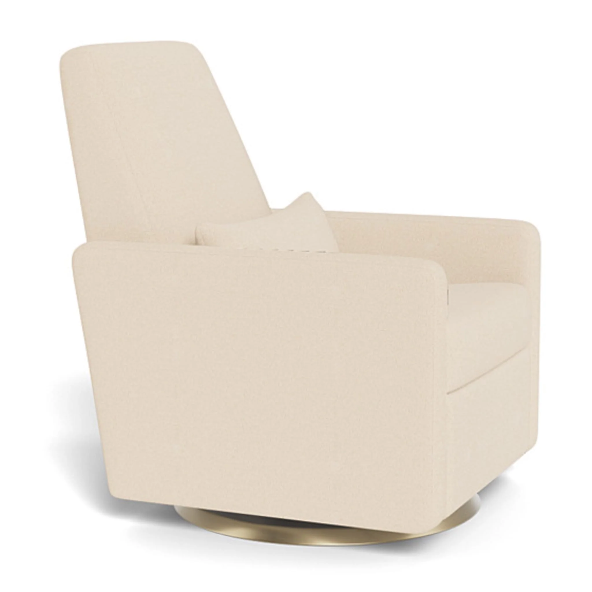 Fauteuil Pivotant Berçant et Inclinable Grano - Tissu Bouclé Biscuit / Or - Image 7