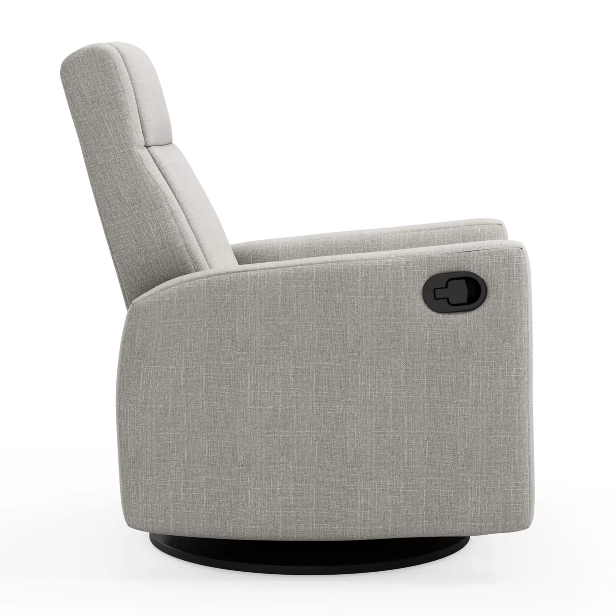 Fauteuil Berçant et Pivotant Nelly - Nubia Silver / Noir - Image 3