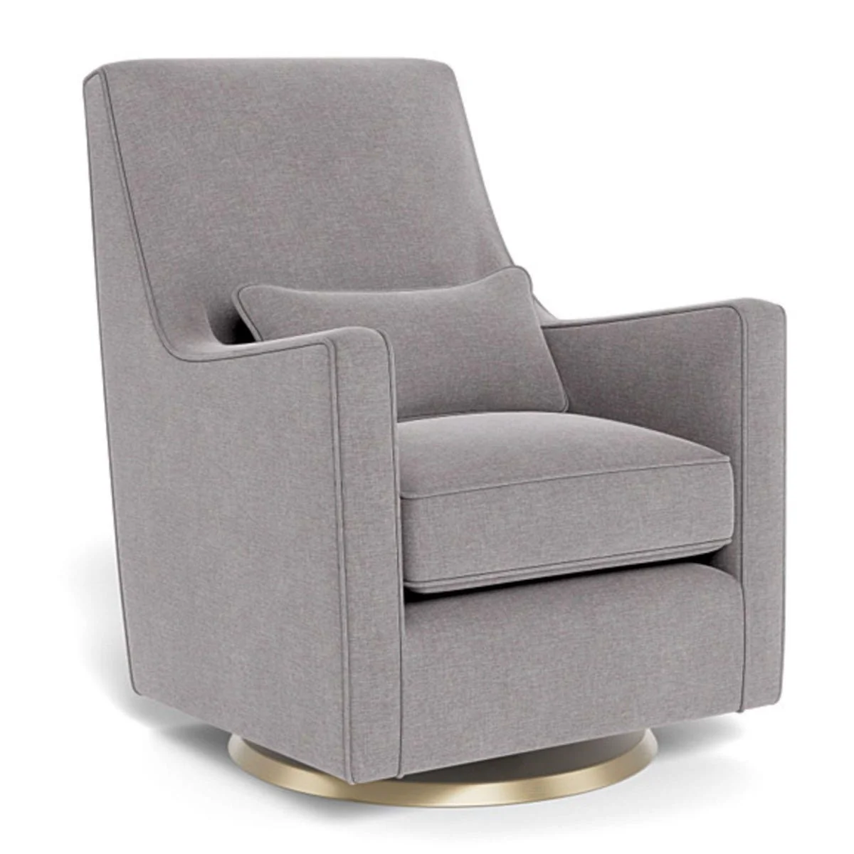 Fauteuil Berçant et Pivotant Luca - Pebble Gris / Or