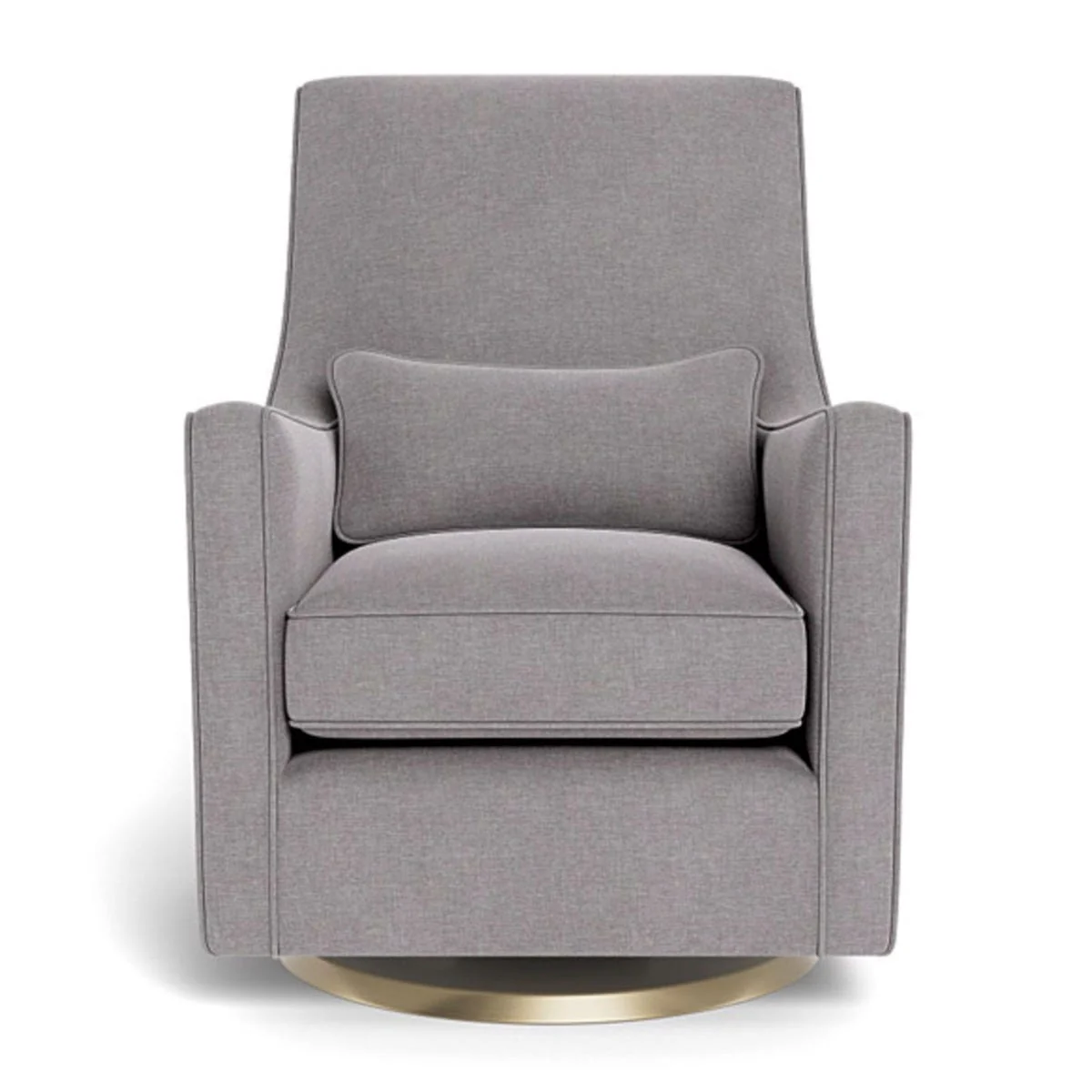 Fauteuil Berçant et Pivotant Luca - Pebble Gris / Or - Image 2