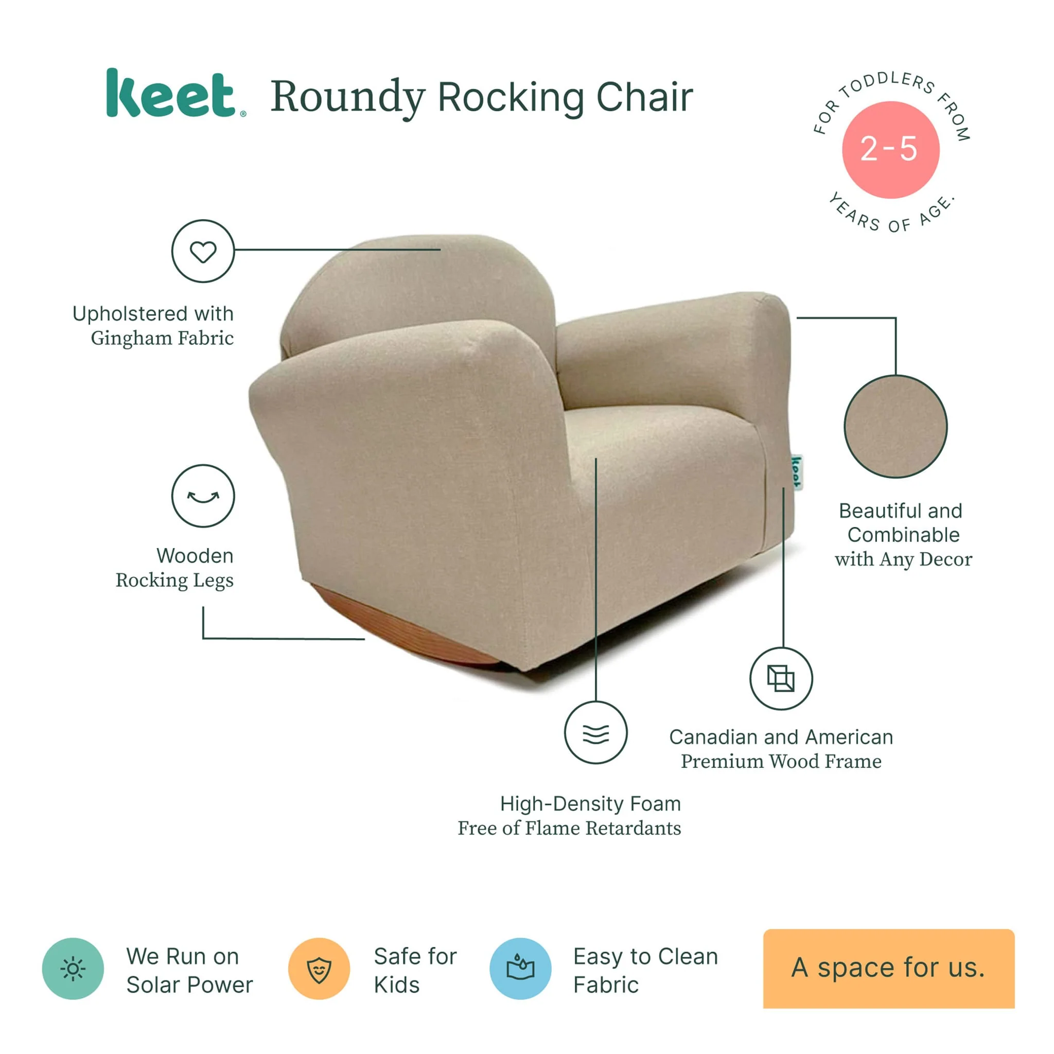 Fauteuil Berçant pour Enfant - Roundy Latté - Image 2