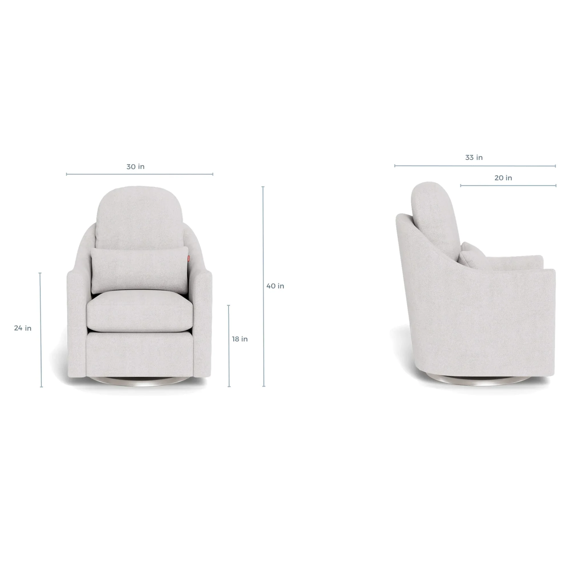 Fauteuil Berçant et Pivotant Nessa - Pebble / Argent - Image 8