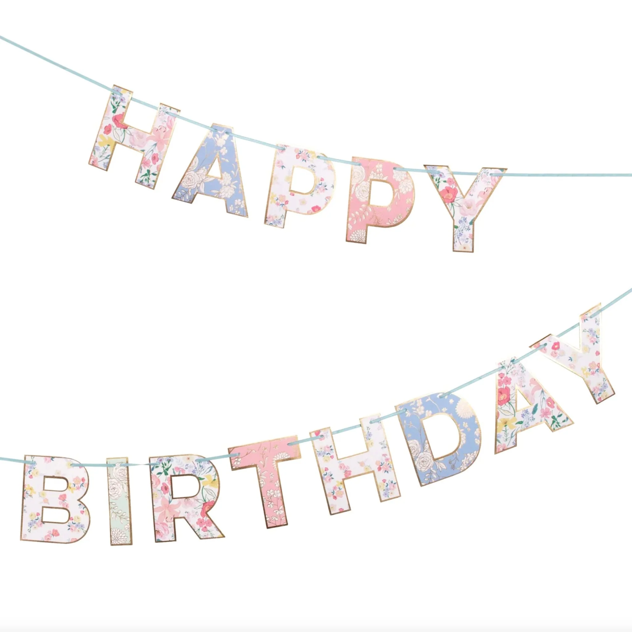 Guirlande Happy Birthday - Jardin Anglais Fleurs